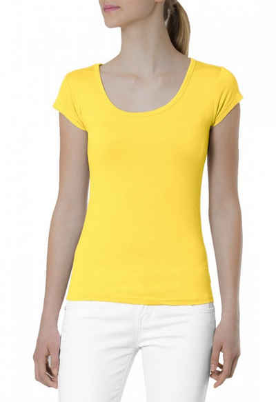 Caspar T-Shirt MUSE SRT005 klassisches Damen Basic kurzarm Shirt
