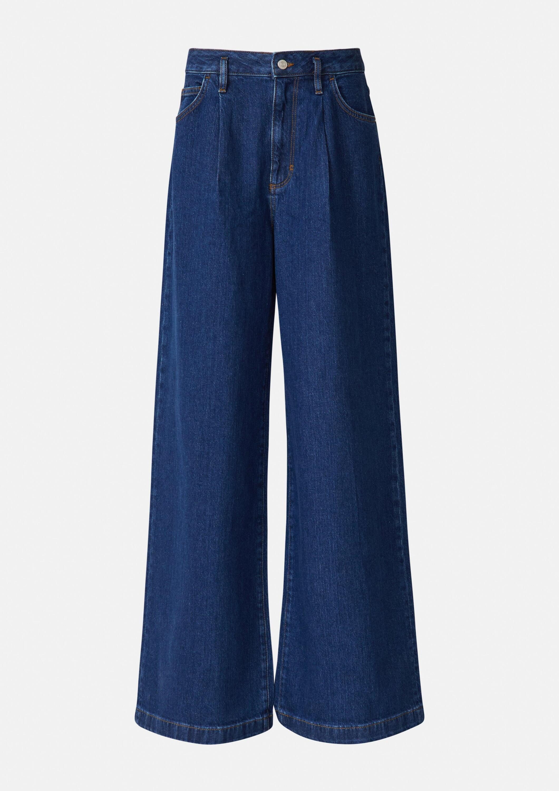 comma Weite Jeans Jeans-Hose Jeans mit Extra Wide Leg und Bundfalten