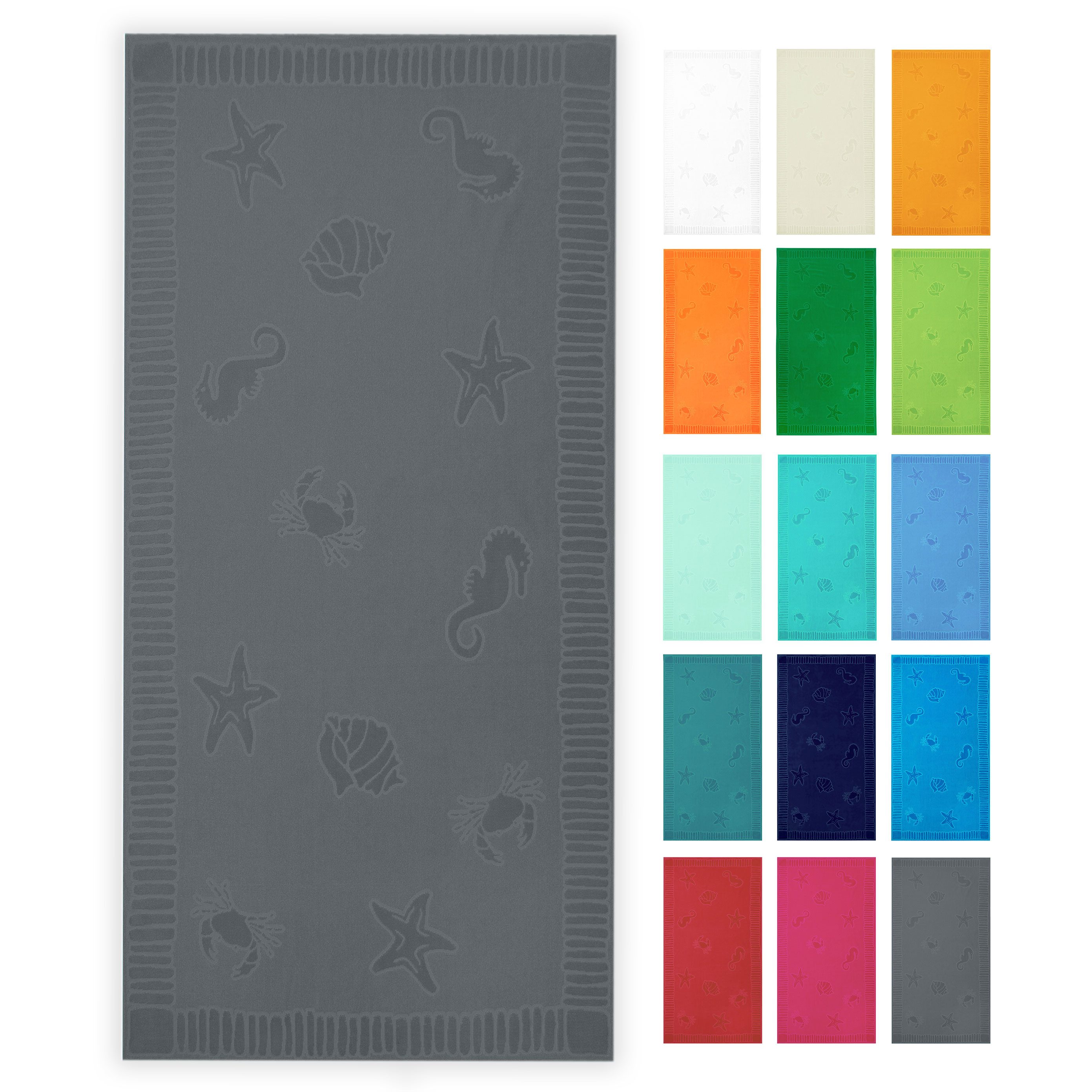 ZOLLNER Strandtuch, Frottier (1-St), 100 x 200 cm, 100% Baumwolle, vom Hotelwäschespezialisten