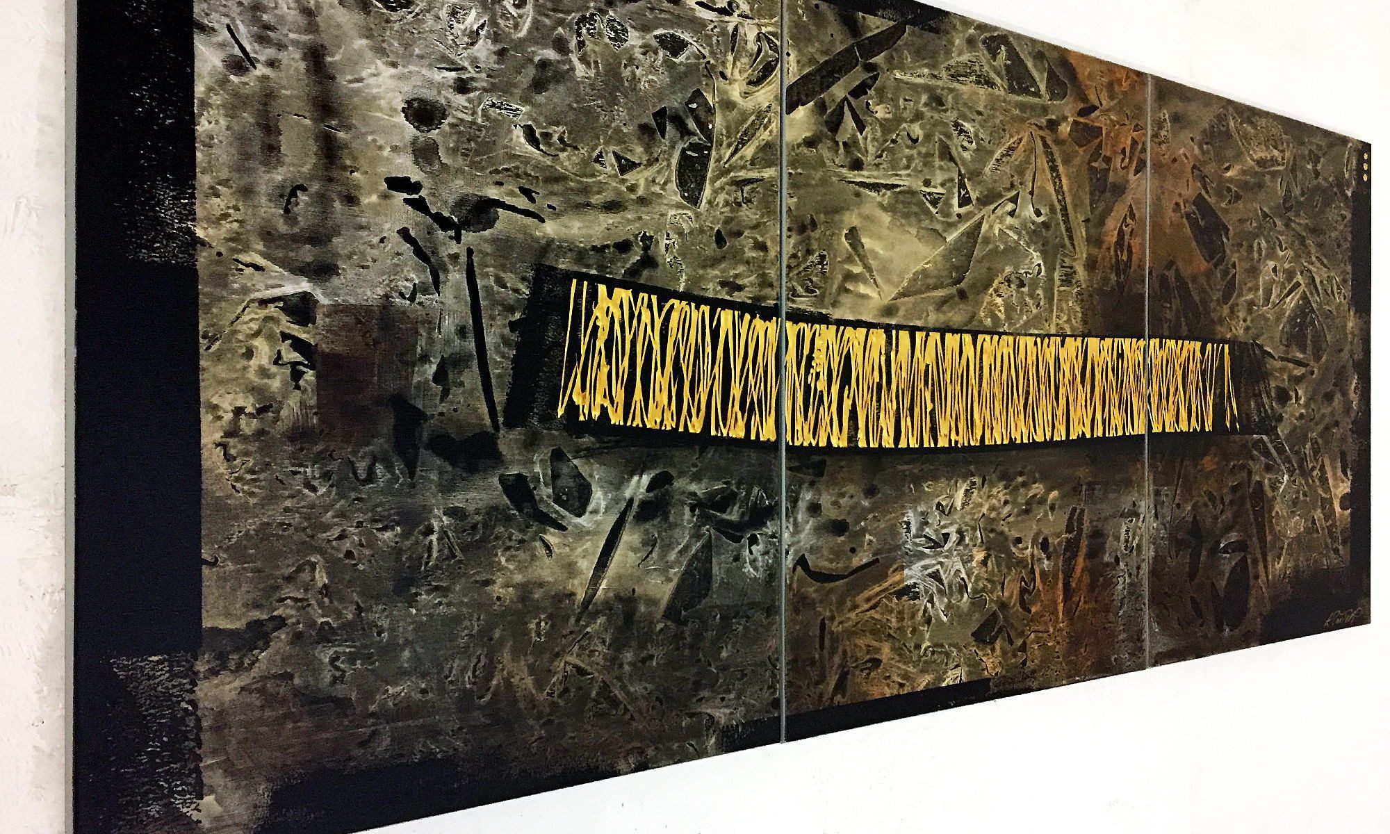 WandbilderXXL Gemälde Depth Of Chaos 180 x 70 cm, Abstraktes Gemälde, handgemaltes Unikat