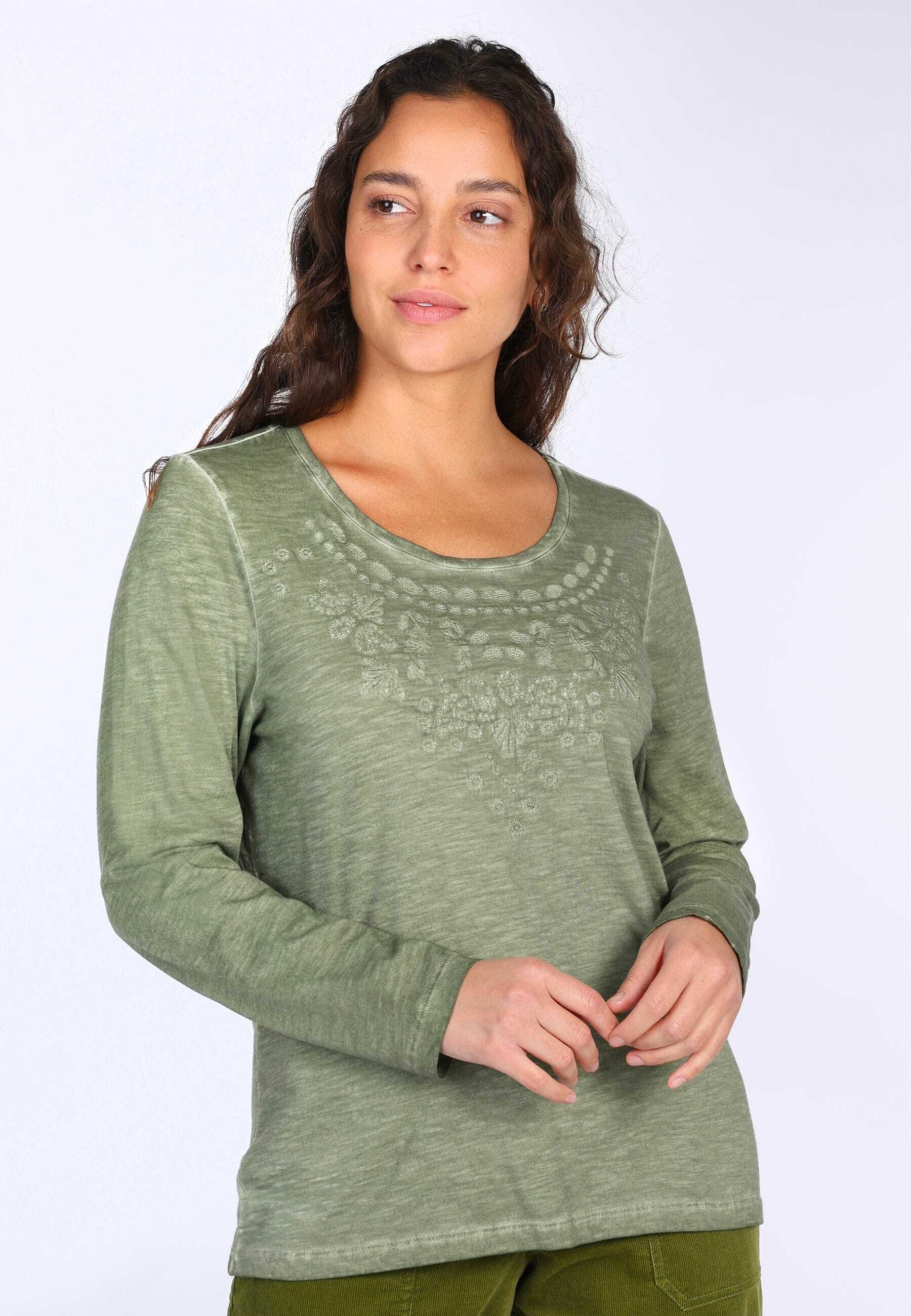 Deerberg Langarmshirt Lonnisa Stickdetails günstig online kaufen