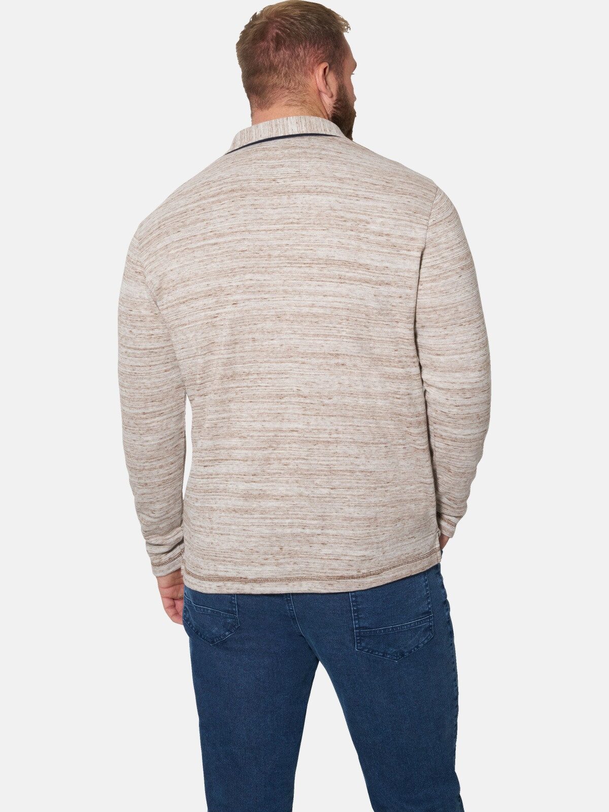 Jan Vanderstorm Langarm-Poloshirt ENDRE mit gerader Comfort Passform
