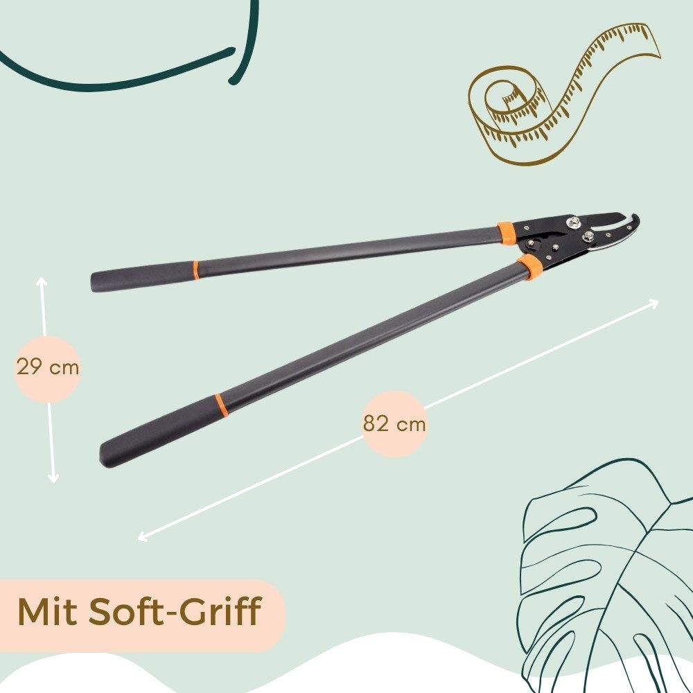 GarPet Gartenschere Amboss Astschere Gartenschere Baumschere Getriebeschere Astschneider