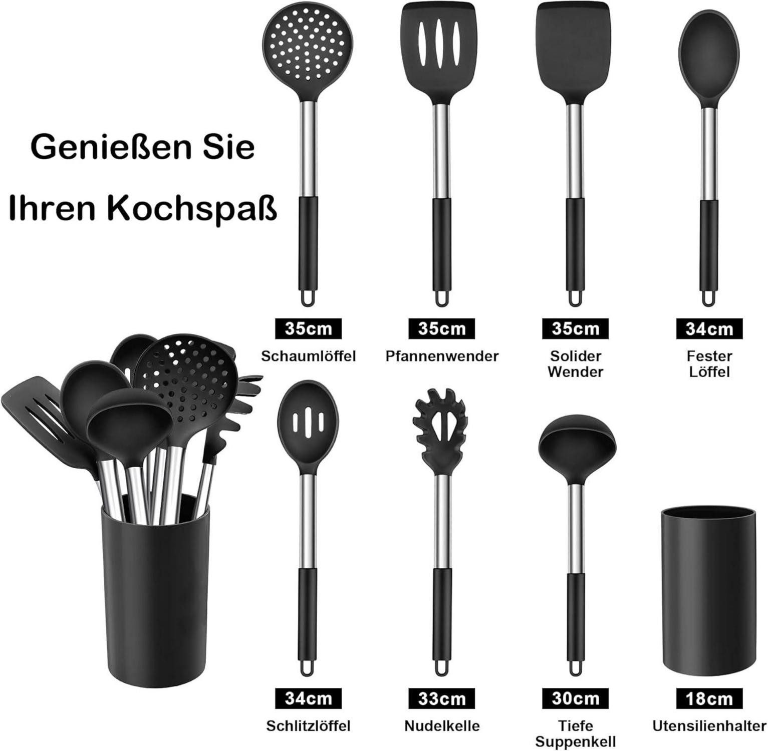 LuxusKollektion Kochbesteckhalter Küchenhelfer Set 8-teilig Silikon günstig online kaufen