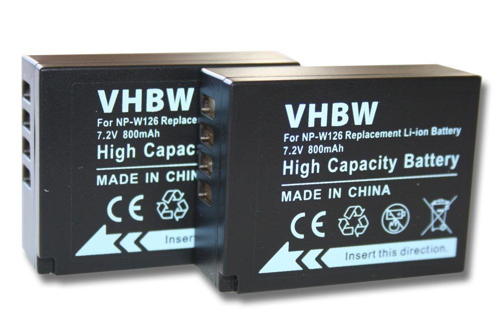 vhbw kompatibel mit Fujifilm X-T3, Kamera-Akku II, mAh X-T30 X-T200, X-T20, (7,2 800 X-T30 Li-Ion V)