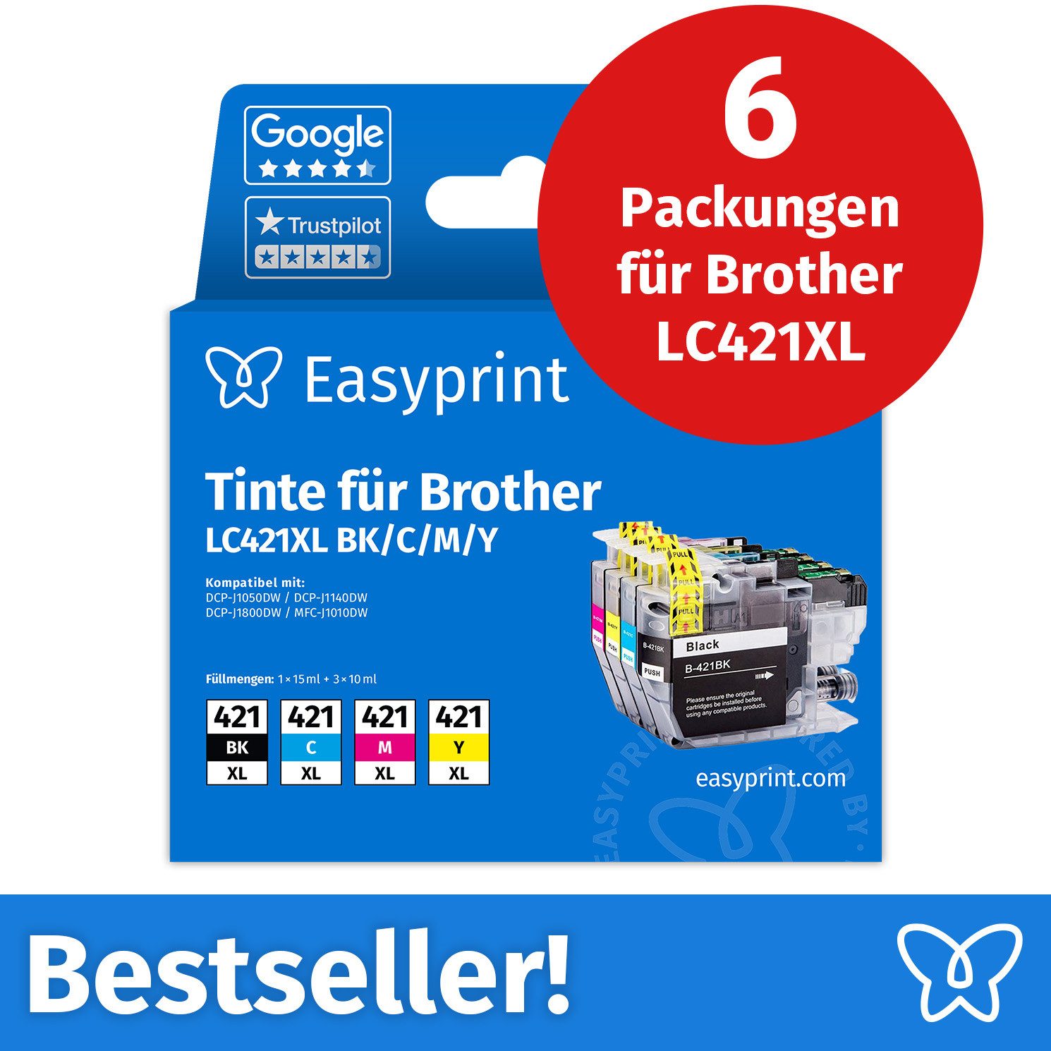 Easyprint Tintenpatrone (Packung, 6-tlg)