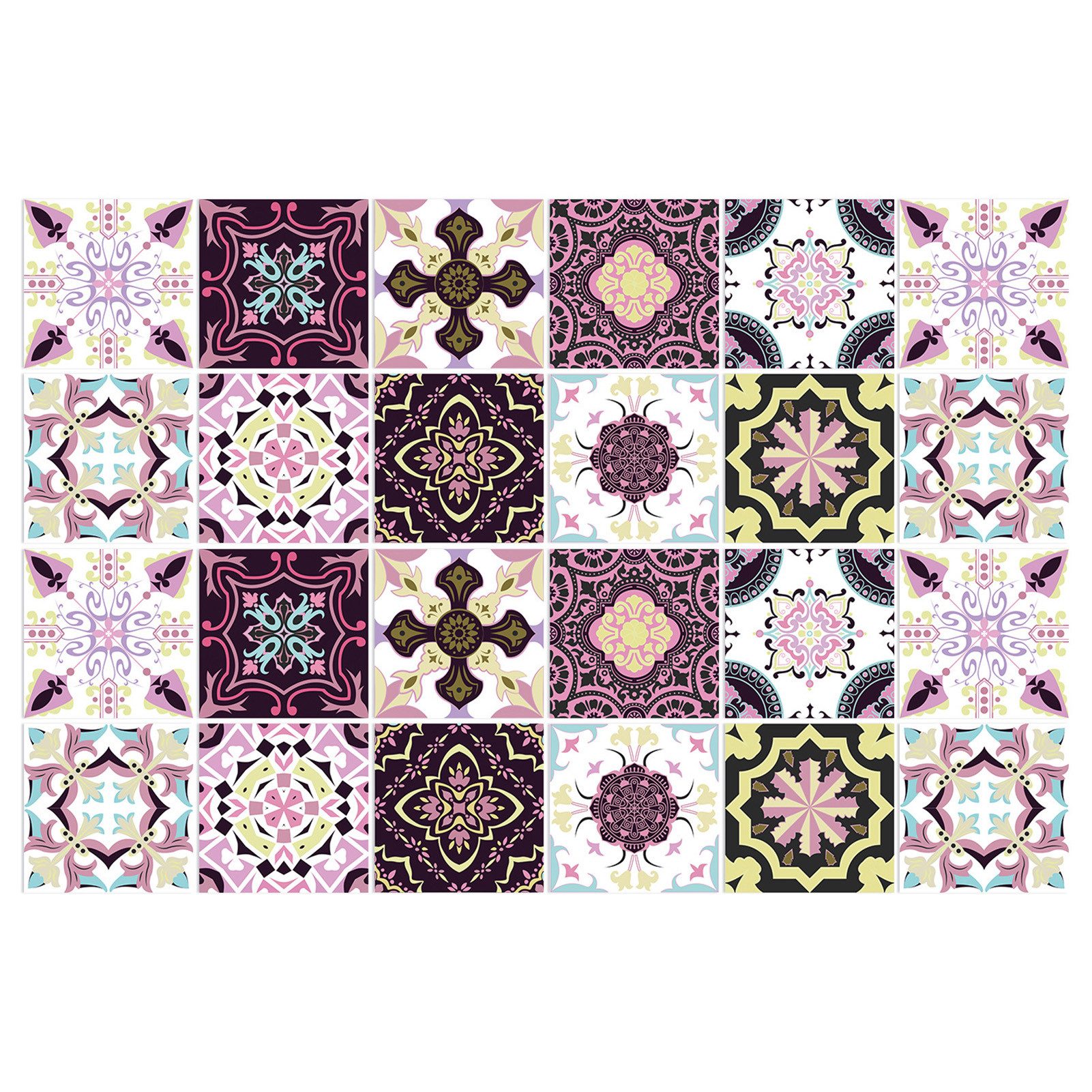 Jumpeak Fliesenaufkleber Klebefliesen,aufkleber weihnachten,selbstklebende fliesen,boho deko (Kombination, Selbstklebende PVC-Wandtattoos (24er-Set)10x10,15x15,20x20), klebefliesen küche,klebefliesen bad,Weihnachtsdeko,Wanddeko,Wanddeko