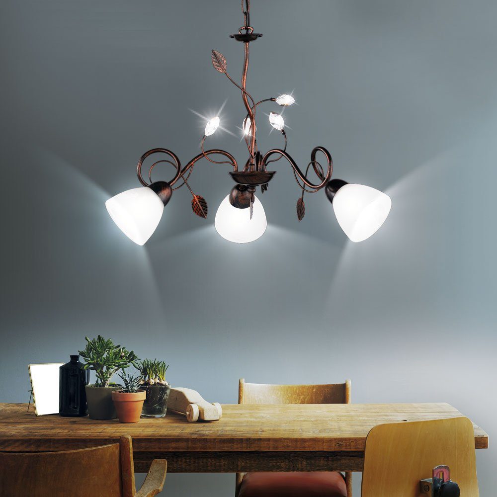 etc-shop LED Pendelleuchte, Leuchtmittel inklusive, Warmweiß, Decken Hänge  Lüster Lampe rost antik Wohn Zimmer Pendel