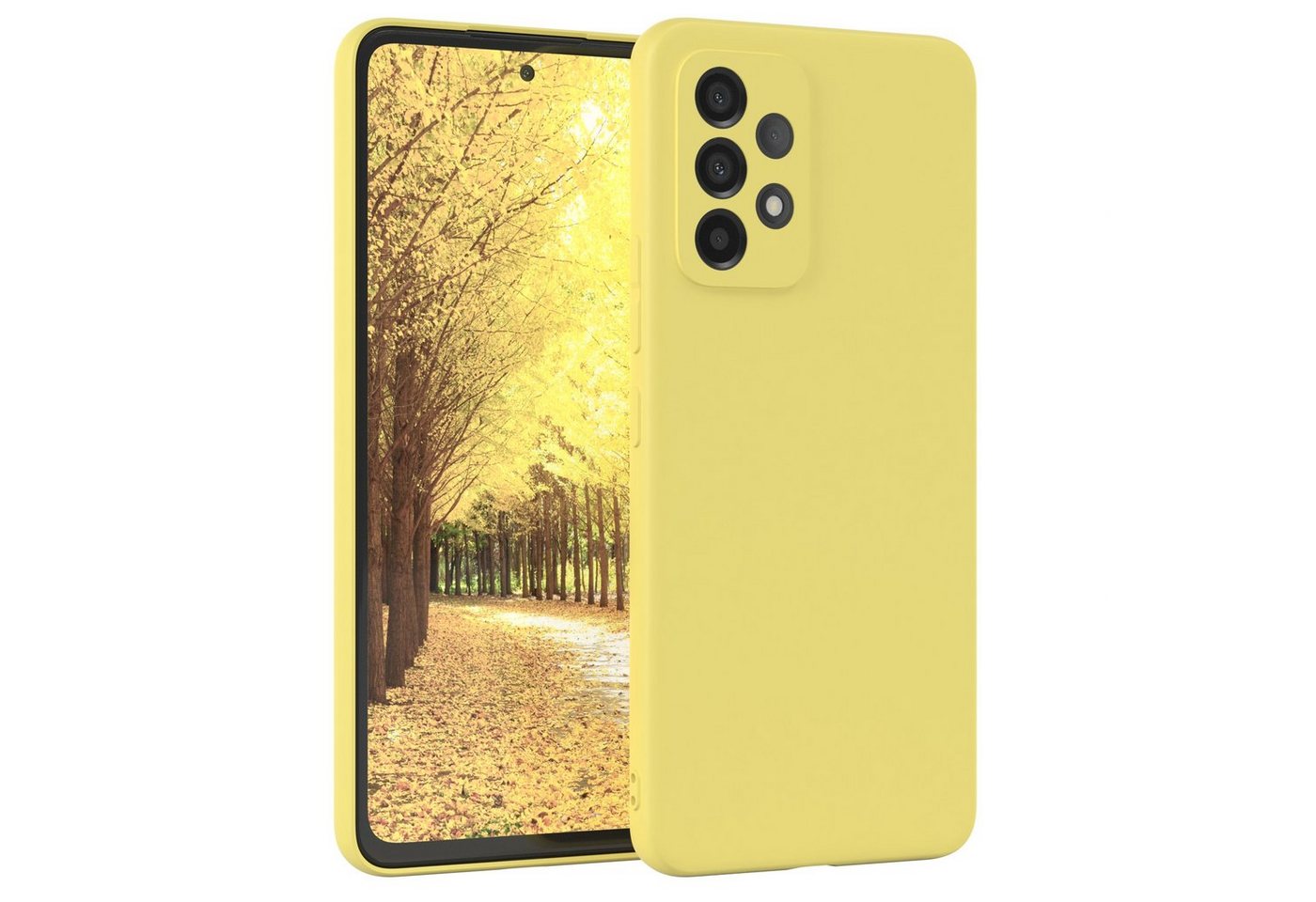 EAZY CASE Handyhülle für Samsung Galaxy A53 5G Hülle Silikon 6,5 Zoll, Handy Softcase stoßfest Hülle mit Kameraschutz bumper tpuhülle Gelb