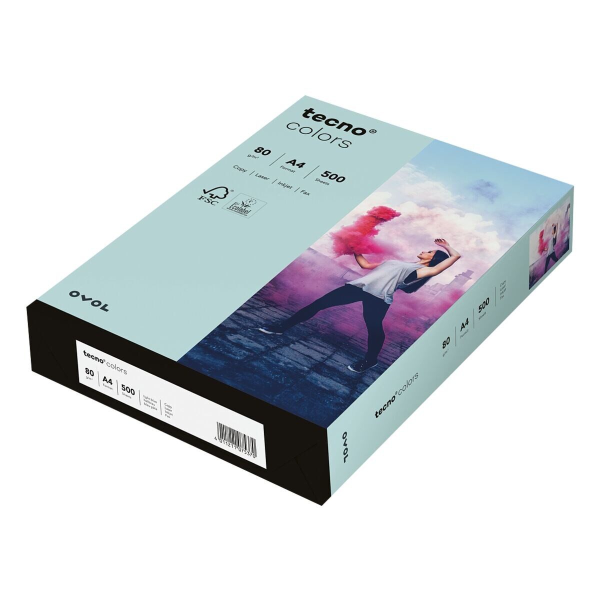 Inapa tecno Druckerpapier Rainbow / tecno Colors, Pastellfarben, Format DIN A4, 80 g/m², 500 Blatt