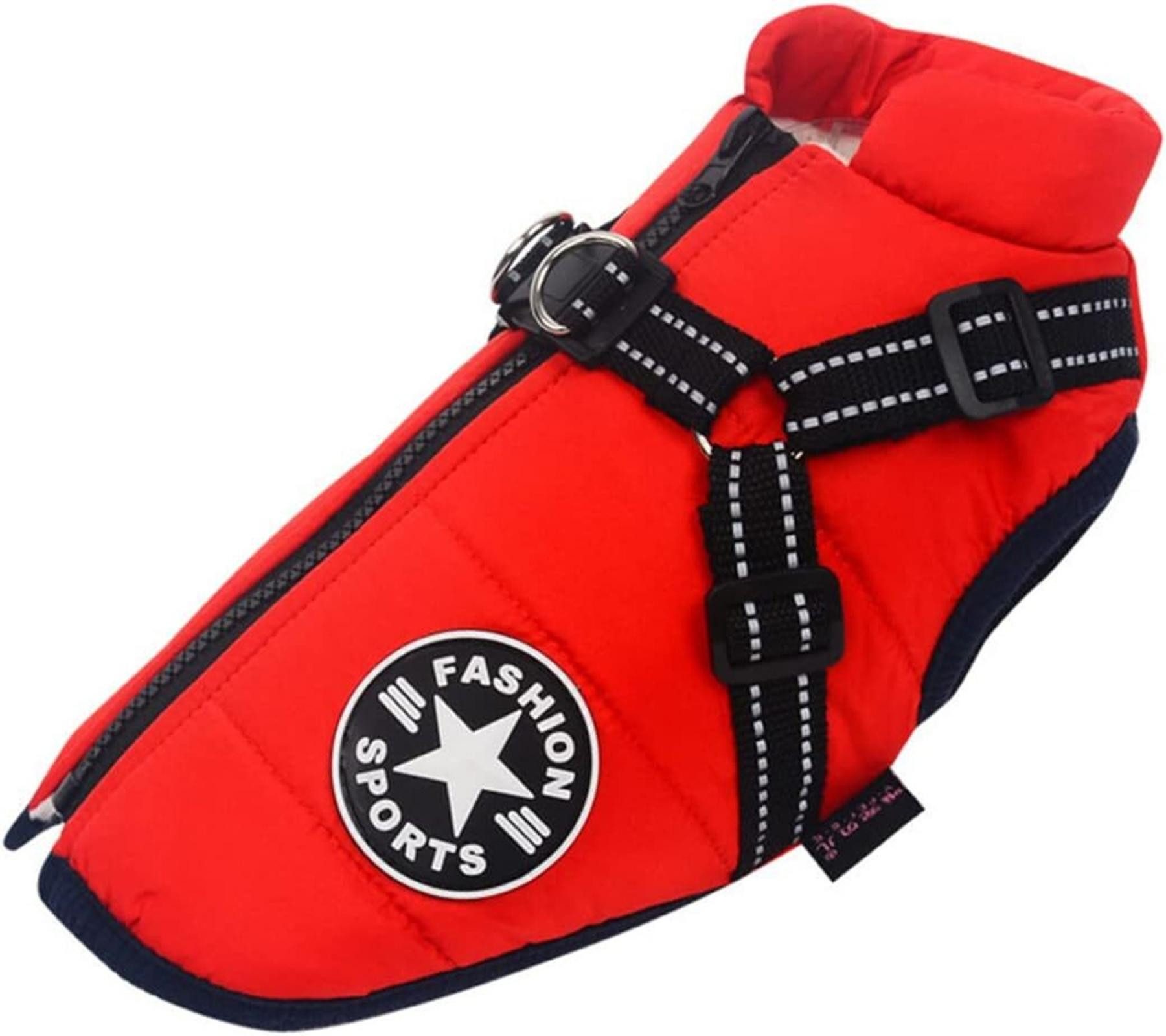 FELIXLEO Hundemantel Winter-Hundemantel, wasserdicht, warm, Bund, Kordelzug