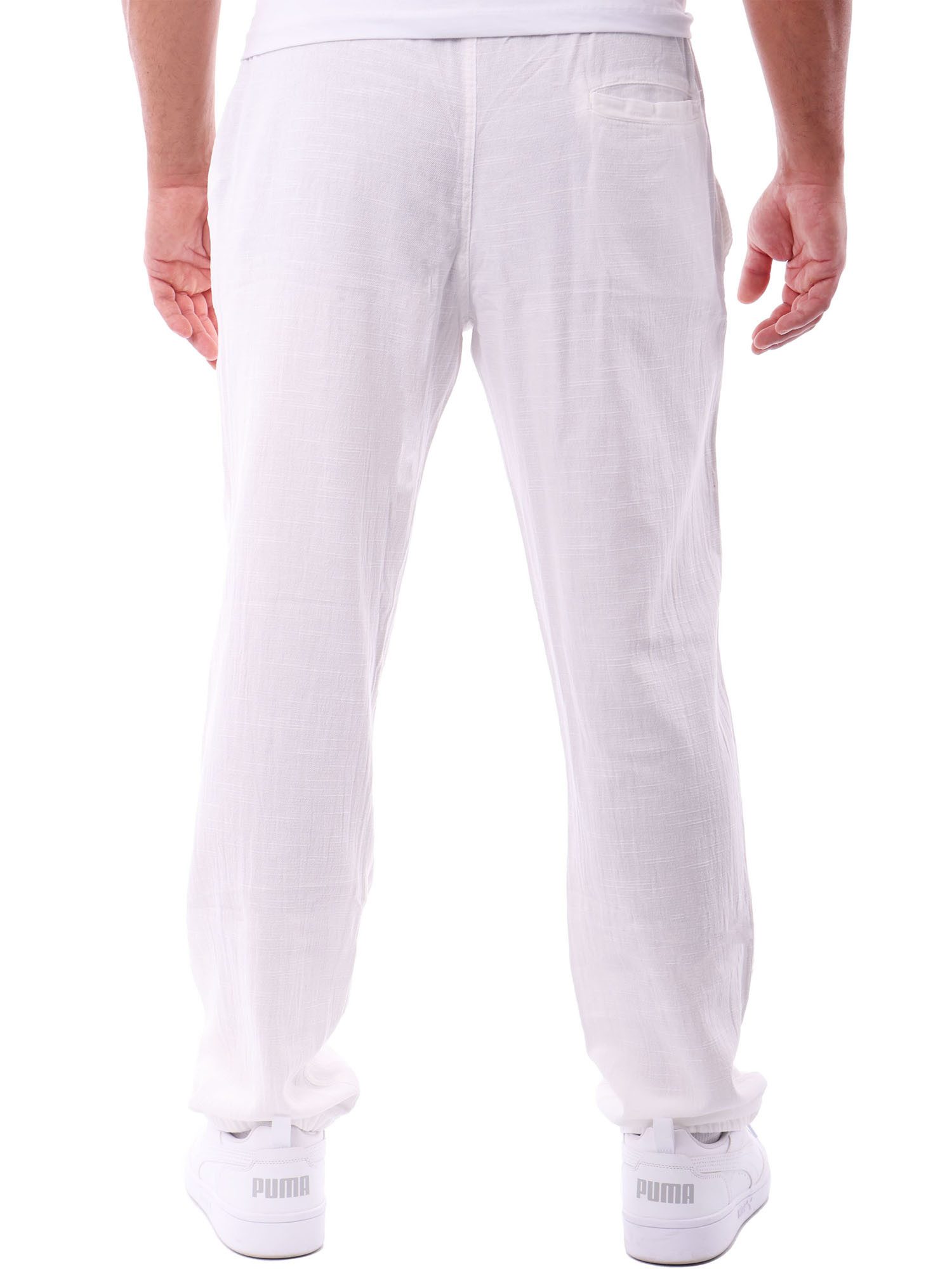 Reslad Leinenhose Reslad Herren Baumwollhose Leinenhose Optik Strandhose RS-3003 (1-tlg., Freizeithose) leichte Freizeithose im Leinen-Look mit Kordelzug – Bild 4 von 5