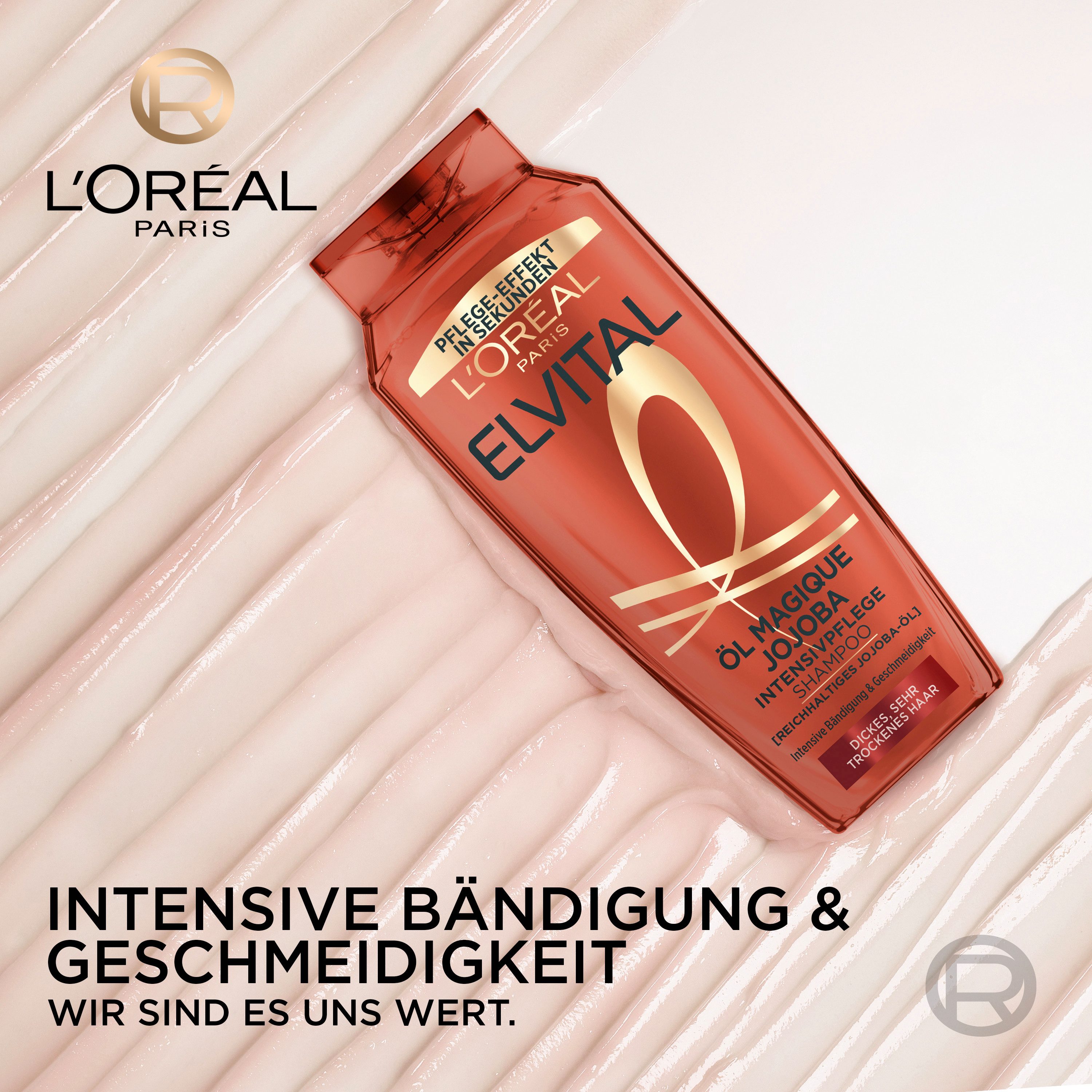 L'ORÉAL PARIS Haarshampoo L'Oréal Paris Elvital Öl Magique Jojoba Shampoo, Packung, 6-tlg., Für sehr trockenes Haar, kraftvolle Formel mit Jojoba-Öl.