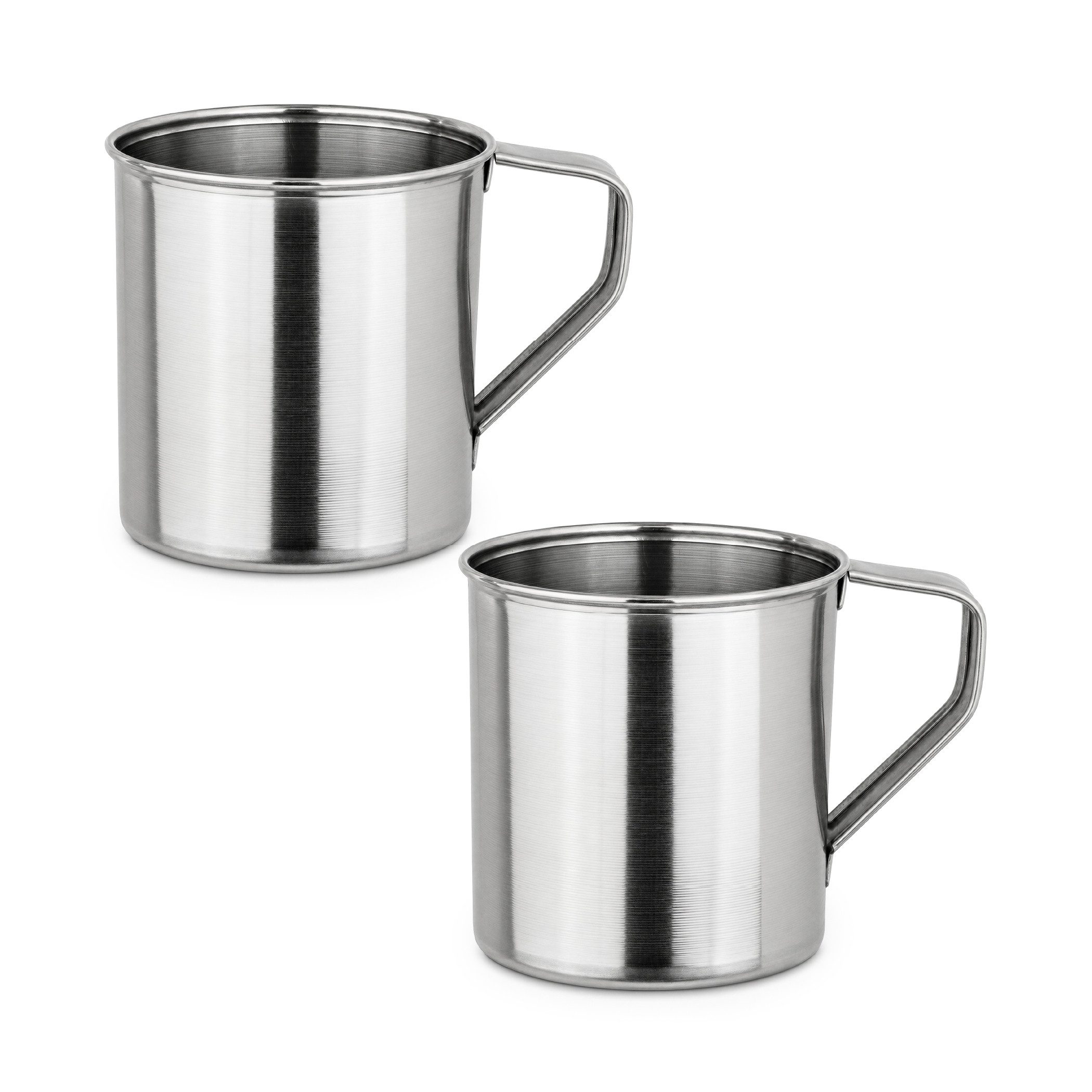 Moritz Tasse Moritz Becher Edelstahlbecher 2er Set 200 ml mit Henkel Campingbecher, 2-tlg., Edelstahl