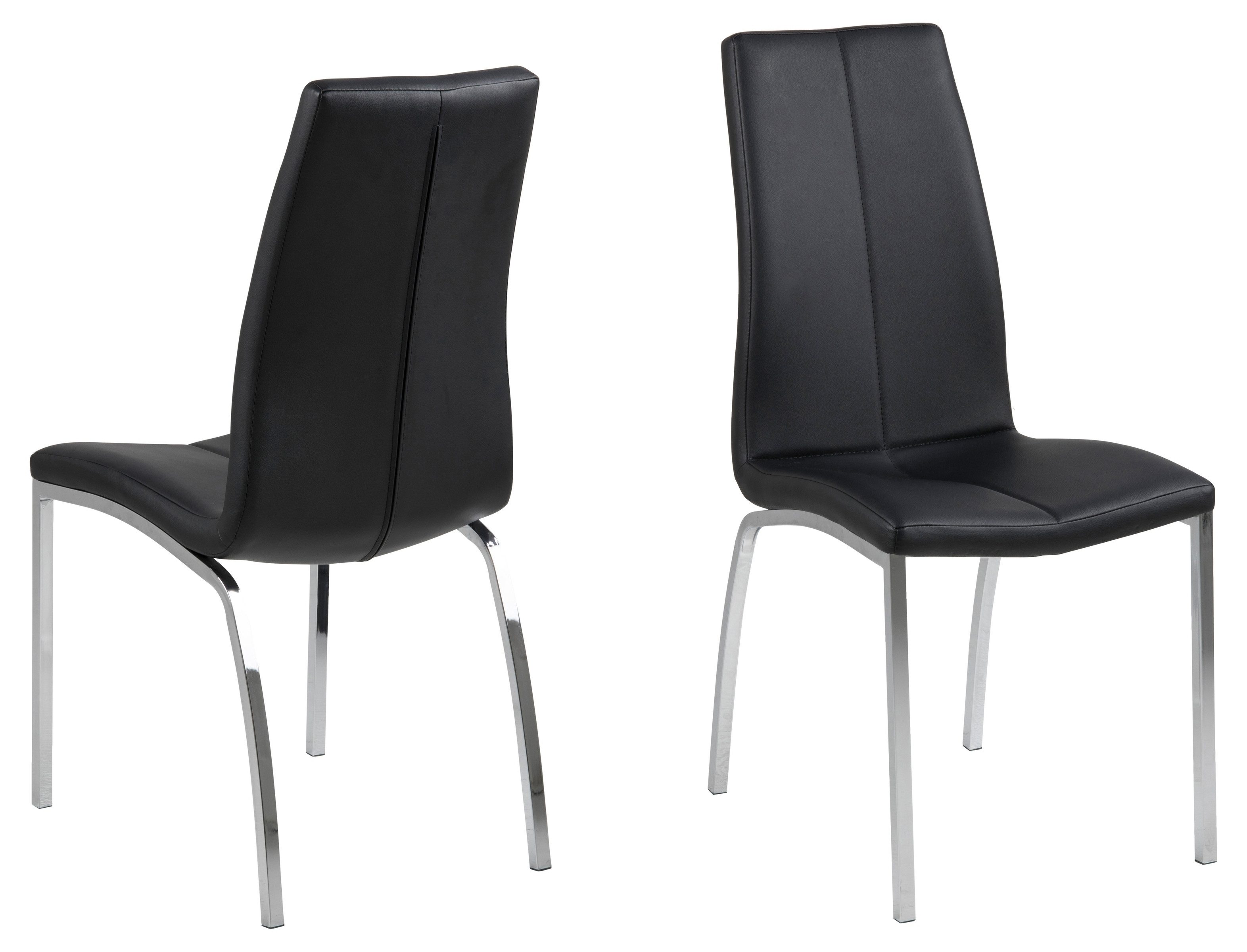 Esszimmerstuhl (4er-Set) in schwarz - 43,5x95x57 (BxHxT)