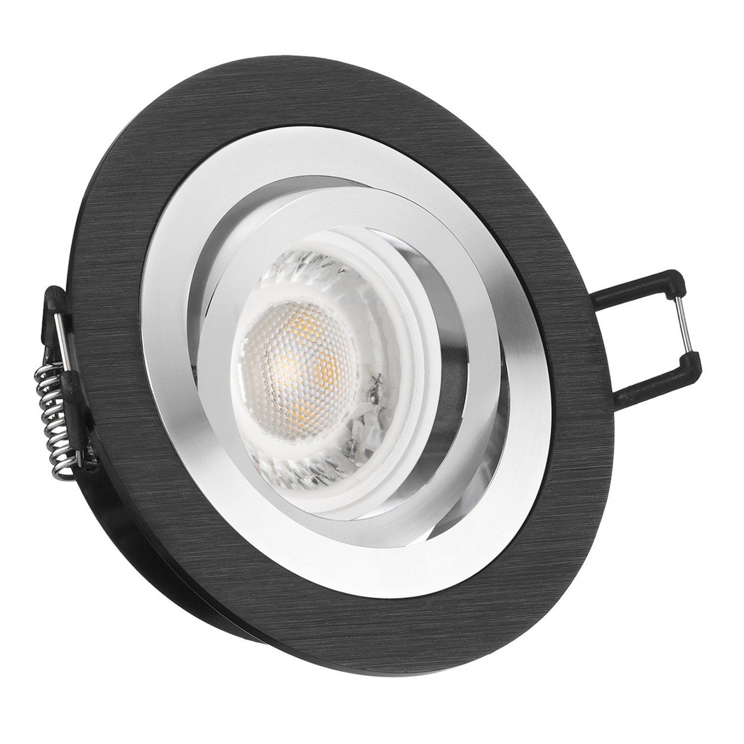 von LED Set flach LEDANDO in extra schwarz Einbaustrahler Leuchtmittel mit LED 5W Einbaustrahler