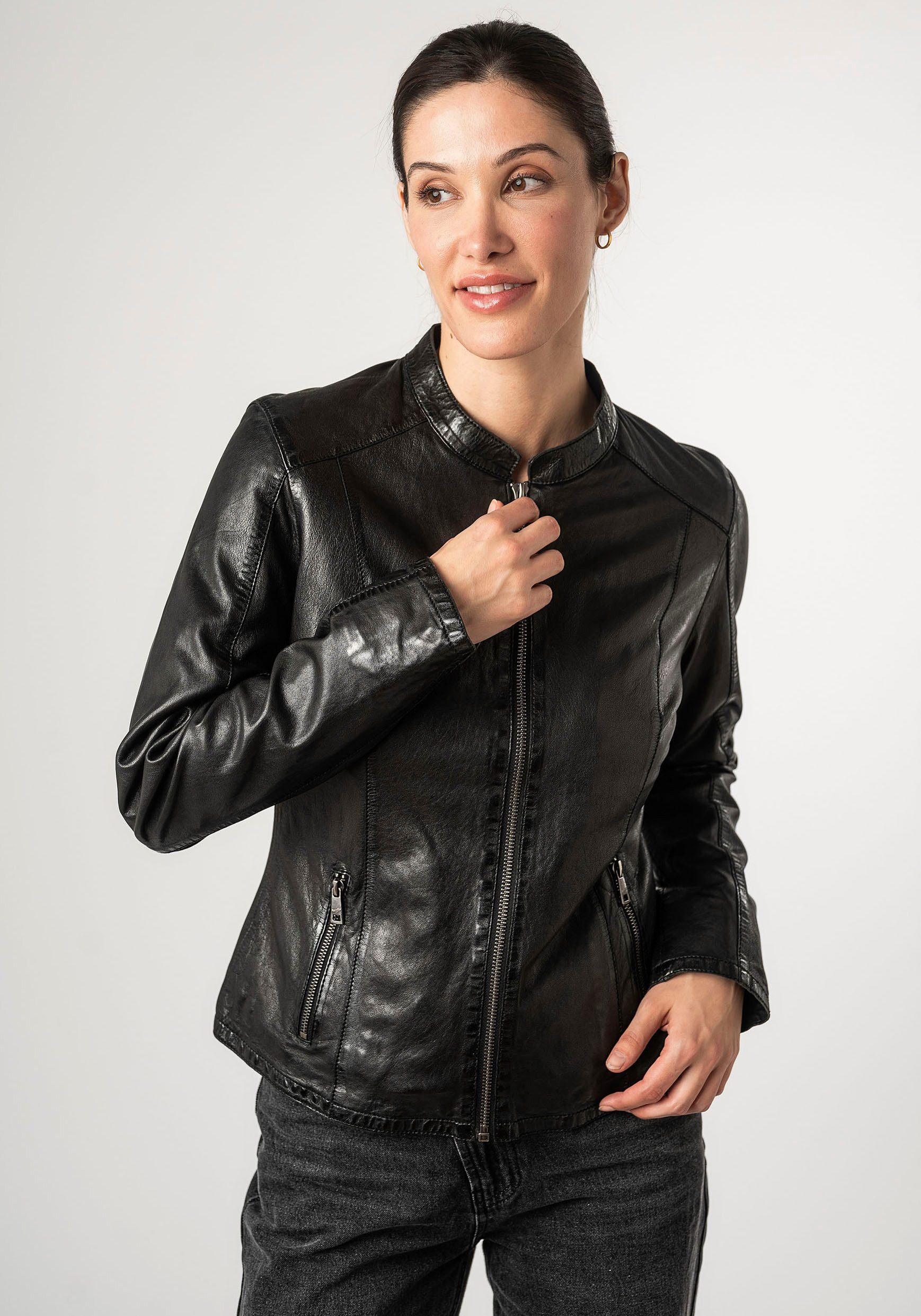 Mauritius Lederjacke MWAndriana mit Stehkragen