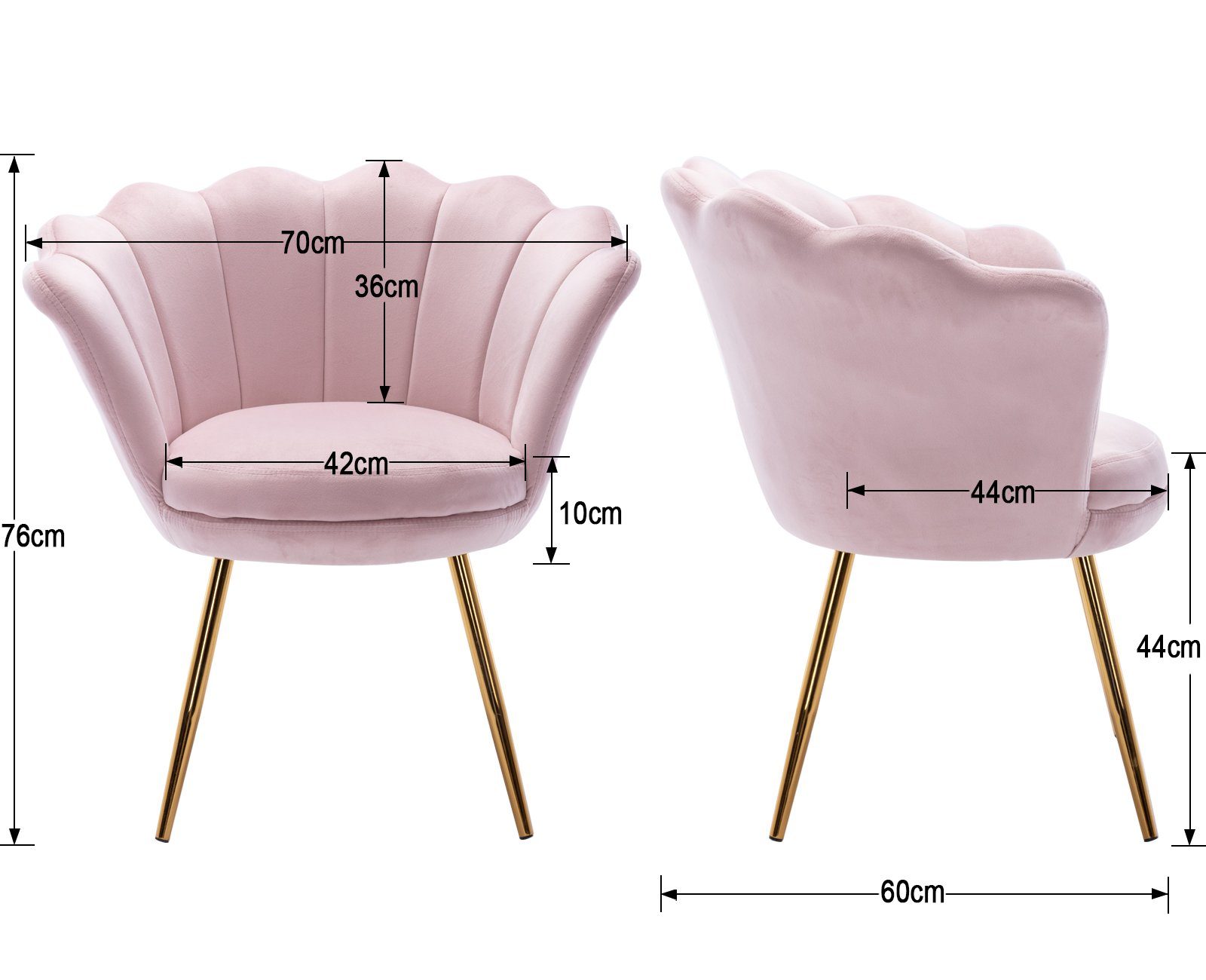 WAHSON OFFICE CHAIRS Loungesessel Sessel Weicher Samt Armlehnstuhl – Bild 5 von 5
