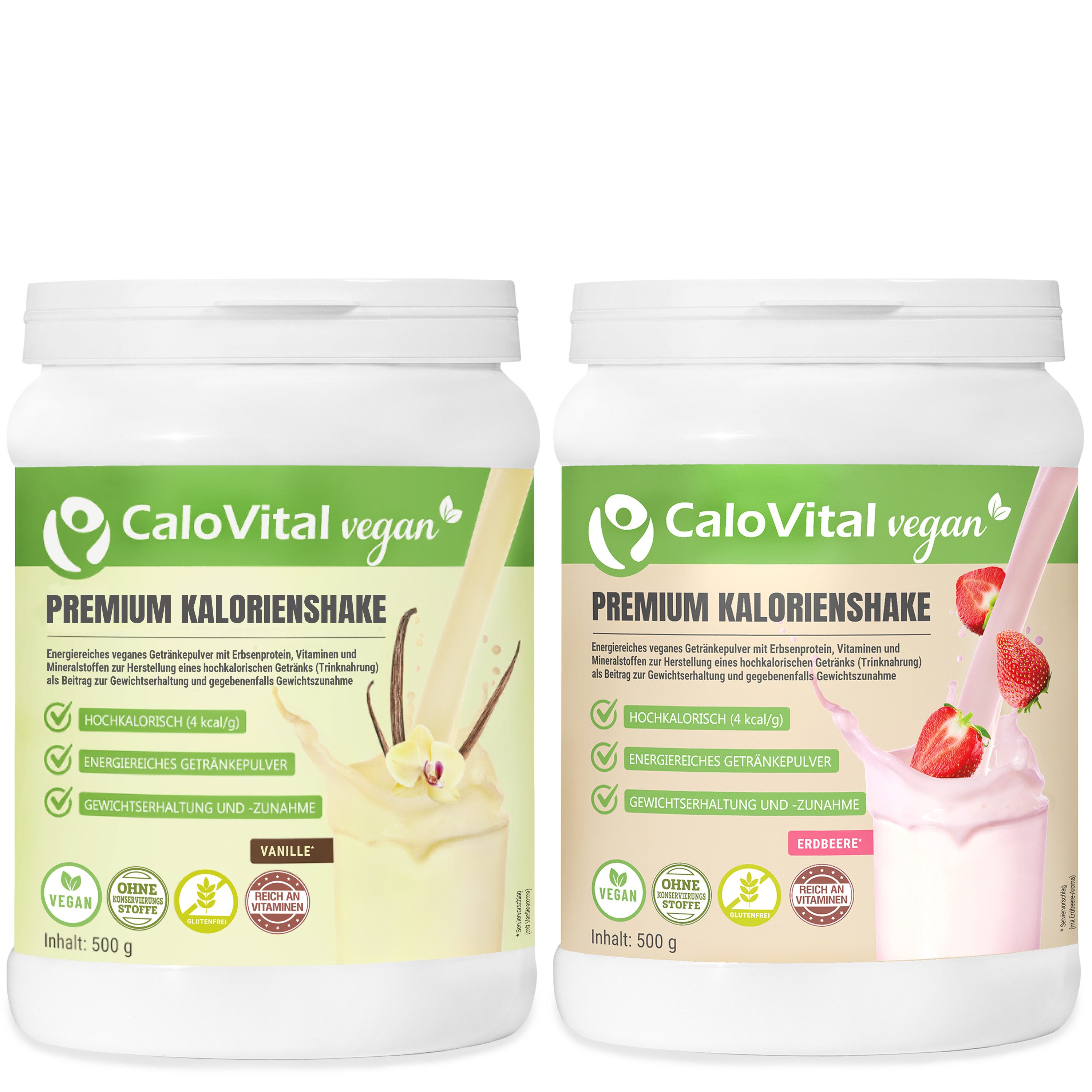 CaloVital Zunehmen Hochkalorische Trinknahrung Vegane Kalorien CaloVital 500g Pulver, 1,00 St.