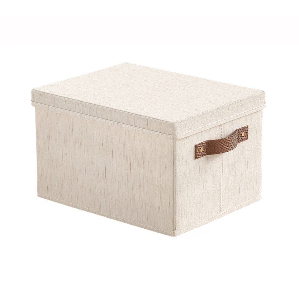 Coonoor Aufbewahrungsbox Große Aufbewahrungsbox mit Deckel, faltbare Aufbewahrungsbox, Baumwolleleinen Aufbewahrungsbox, Kleiderorganizer