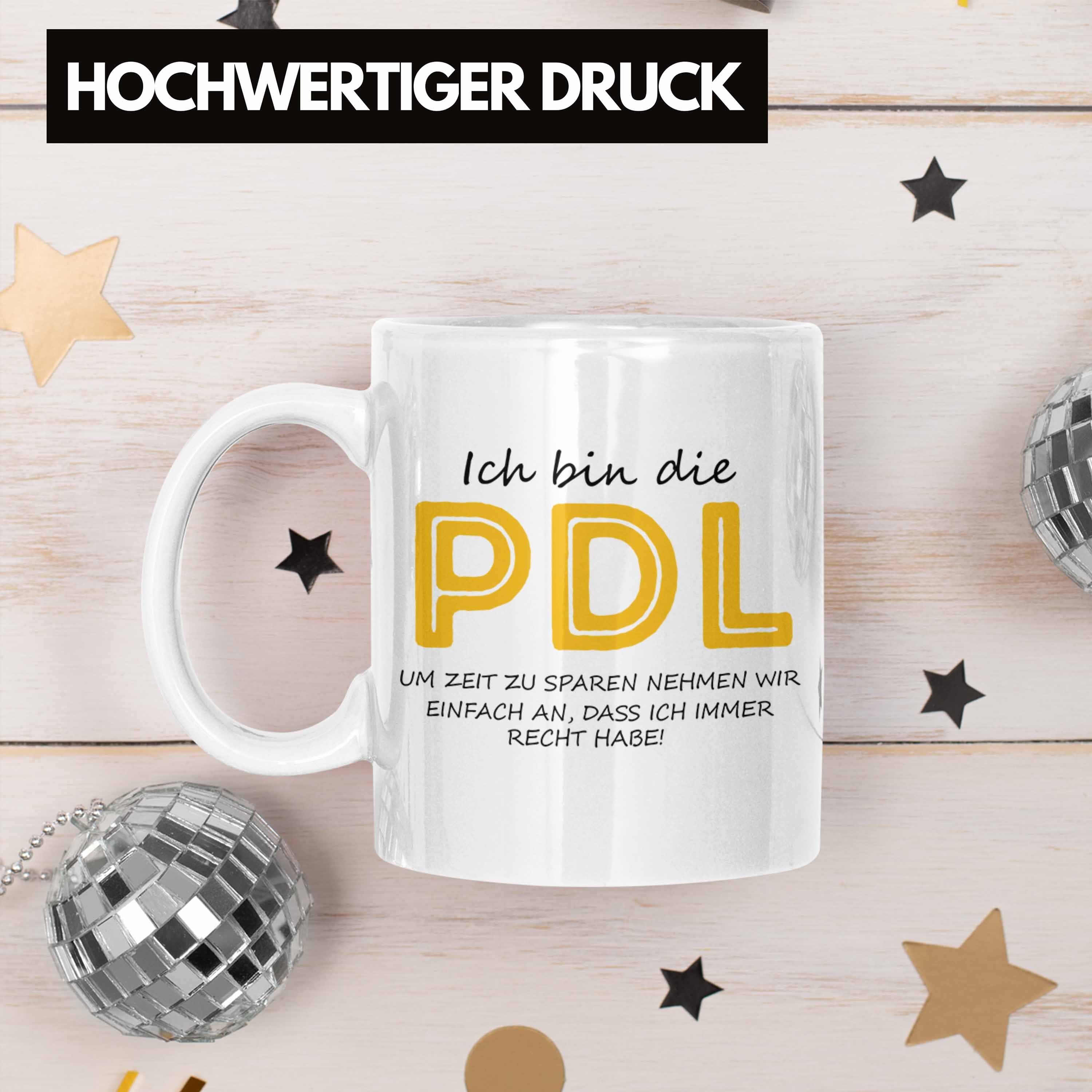 Krankenhaus PDL Lustige Trendation Tasse Pflegedienstleitungen Weiss Tasse für Geschenkidee
