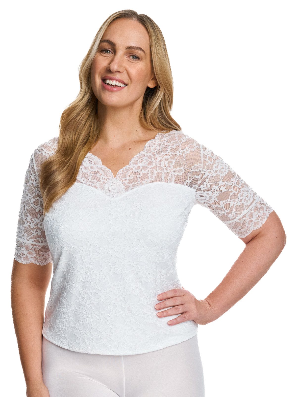 Susa Dirndlbluse Dirndl Spitzenshirt 1/2 Arm günstig online kaufen