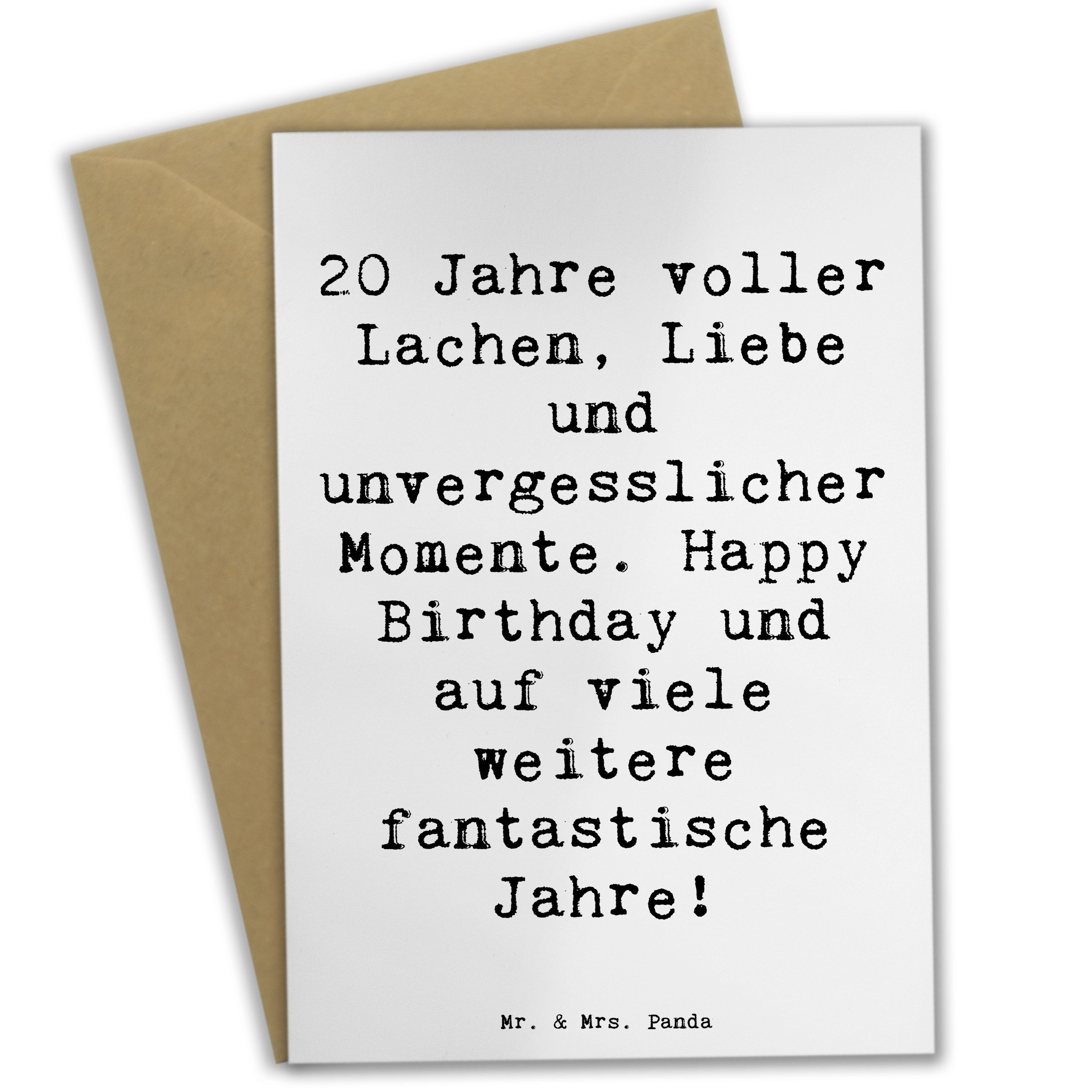 Grußkarte Spruch 20. Geburtstag Feiern - Weiß - Geschenk, Freude, Erwachsensein