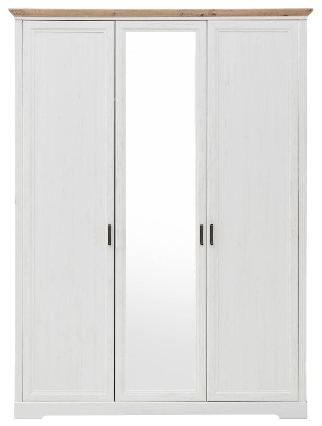 Schlafkontor Kleiderschrank Kleiderschrank JASMIN mit 3 Türen Pinie weiß Nachbildung