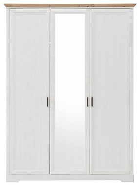 Schlafkontor Kleiderschrank Kleiderschrank JASMIN mit 3 Türen Pinie weiß Nachbildung