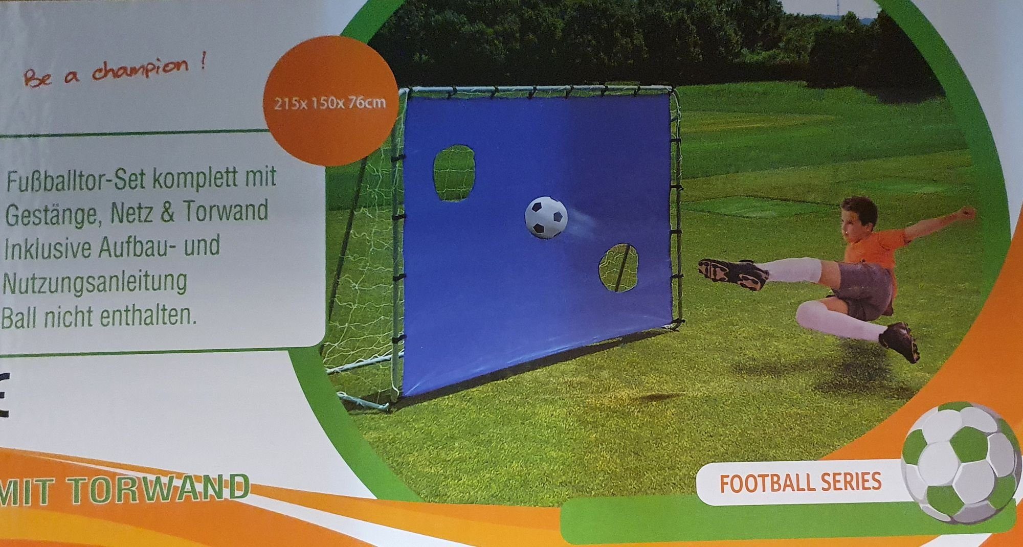 Greensport Fußballtor Fußballtor Goal mit Torwand 215 x 150 x 76 cm | 