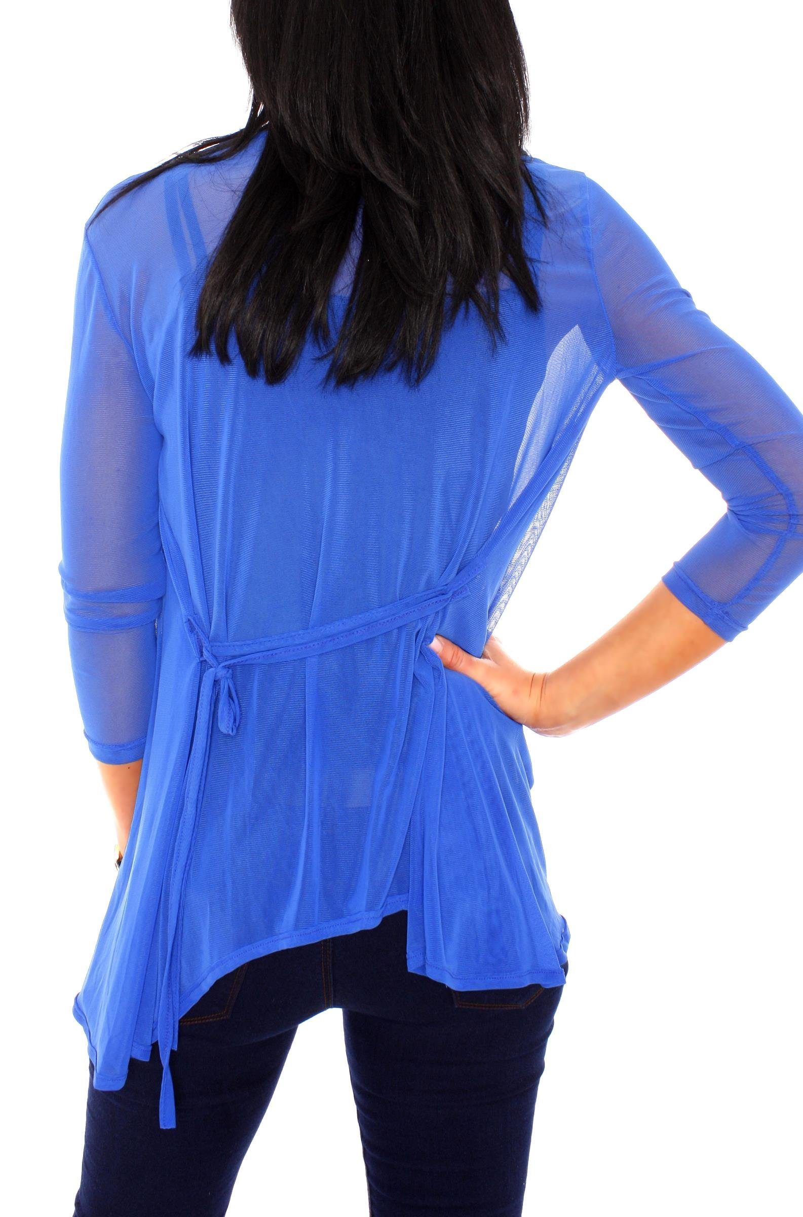 Mesh Cardigan Muse Cardigan 7058 Jäckchen blau transparent