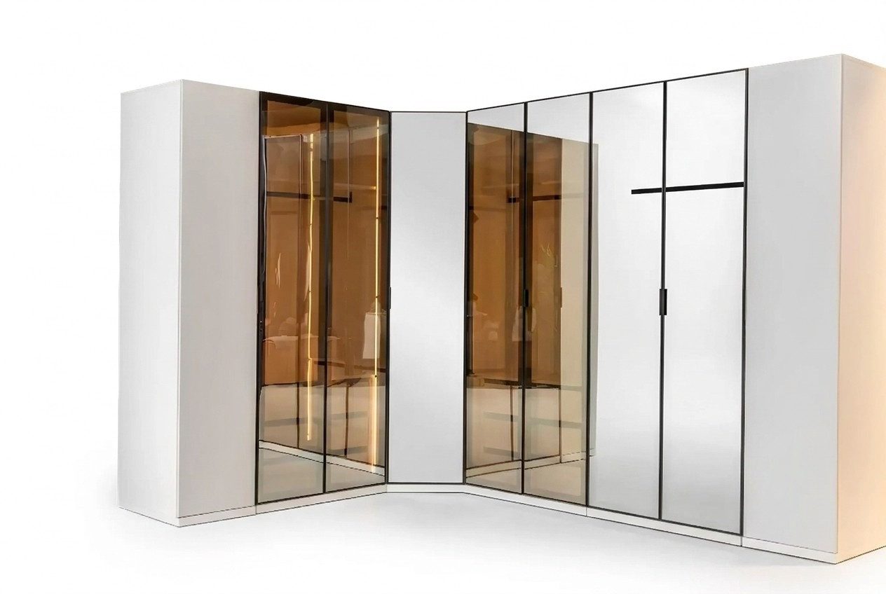 Xlmoebel Eckkleiderschrank Luxuriöser Holz Kleiderschrank für das Schlafzimmer (1-St., Luxuriöser Holz Kleiderschrank) Made in Europa