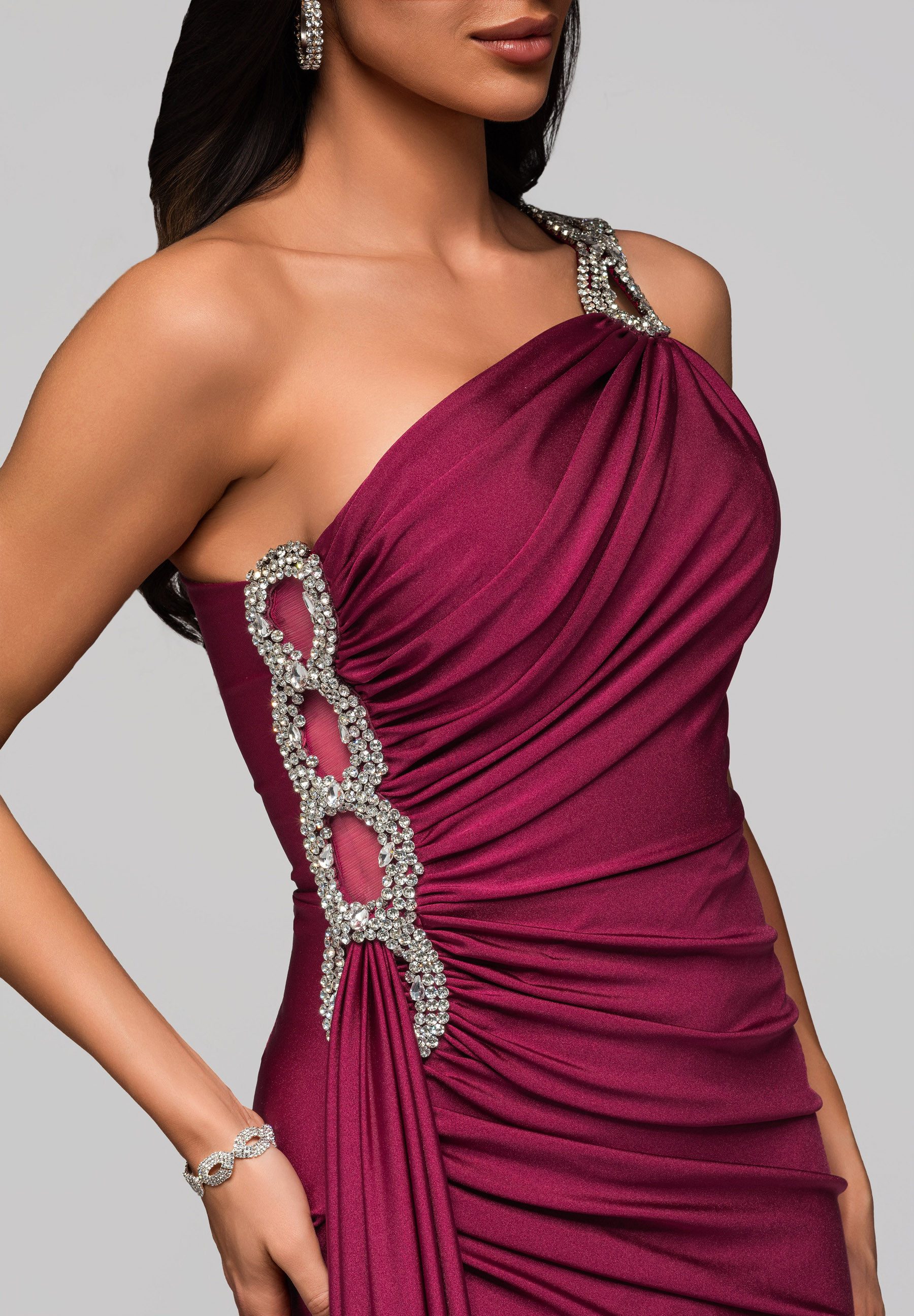 OMBRE Abendkleid Luxuriöses One-Shoulder Abendkleid mit günstig online kaufen