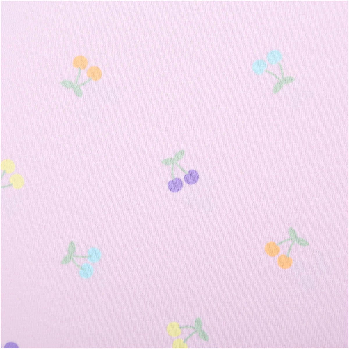 SCHÖNER LEBEN. Stoff Jersey Stoff Baumwolljersey Kirschen rosa pastell 145 cm breit, allergikergeeignet
