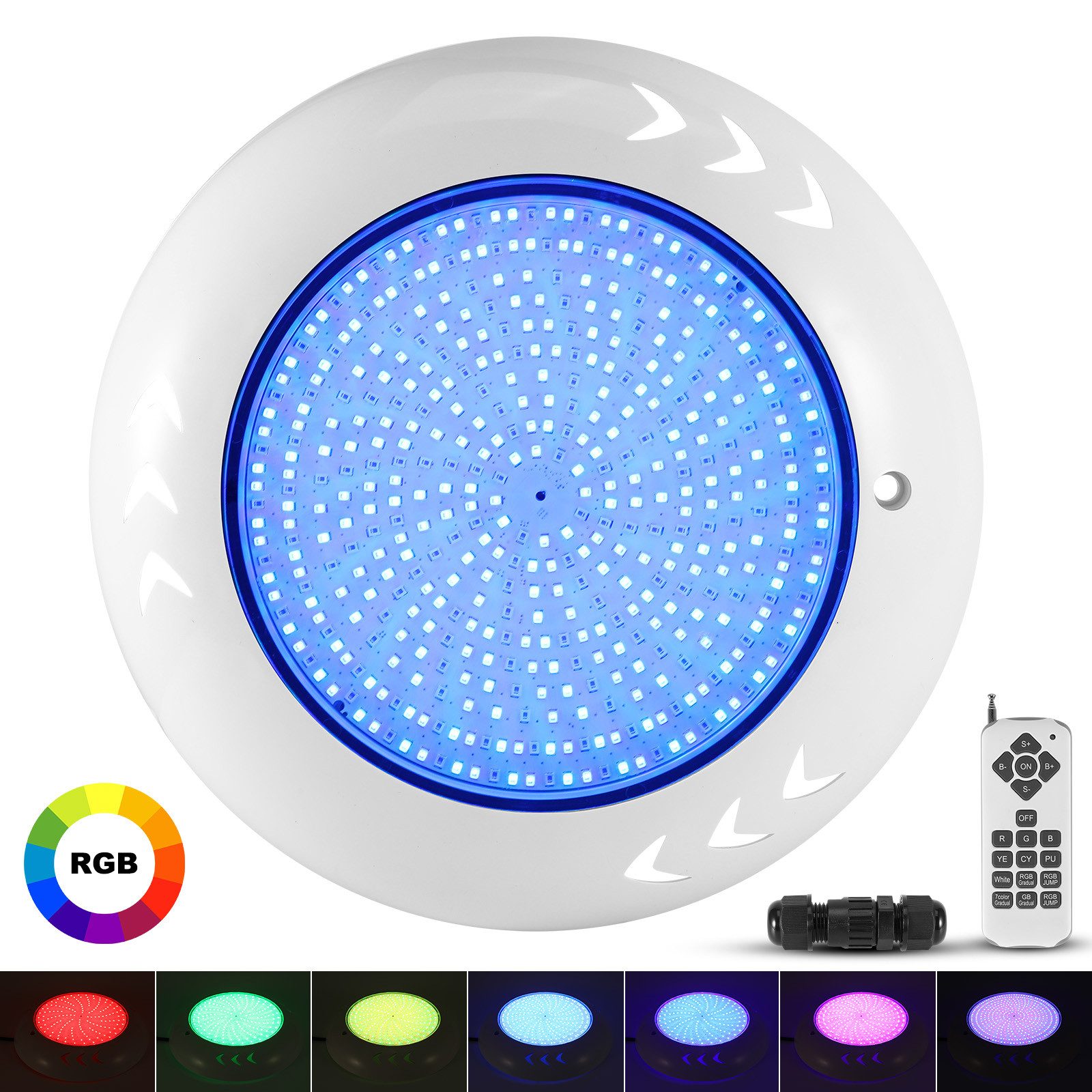 Pool-Lampe RGB 55W LED Poolbeleuchtung Wasserdicht IP68 Unterwasserscheinwerfer