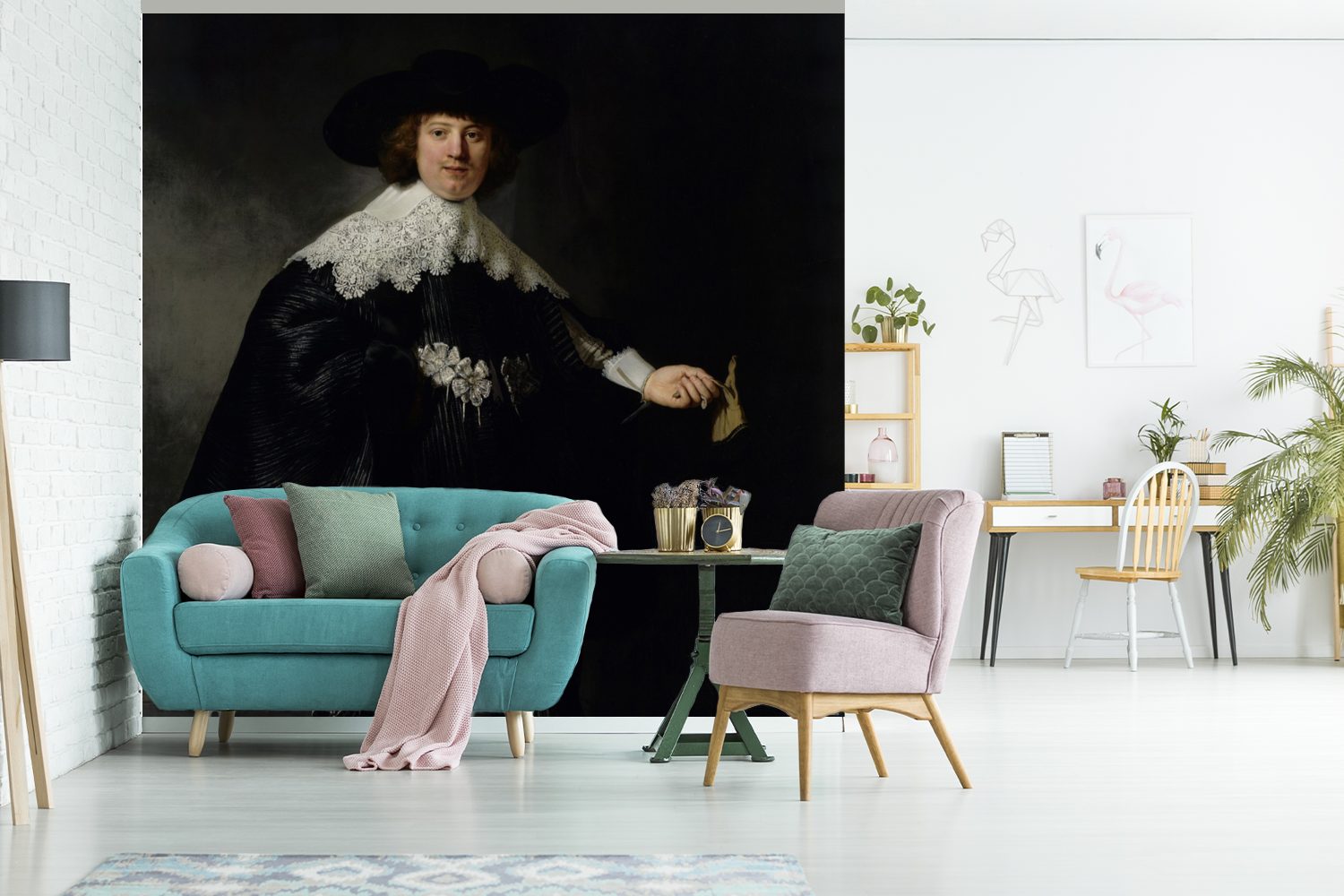 Hochzeitsbildnis von für Wohnzimmer Soolmans Rijn, Schlafzimmer, oder Gemälde MuchoWow von Wandtapete Matt, (5 St), Vinyl Marten bedruckt, Fototapete - van Tapete Rembrandt