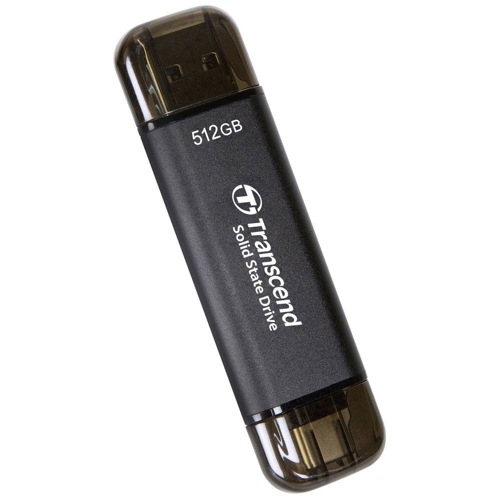 Transcend External SSD, ESD310C, USB 10Gbps, Type C/A, Black TS512GESD310C externe SSD (512 GB)