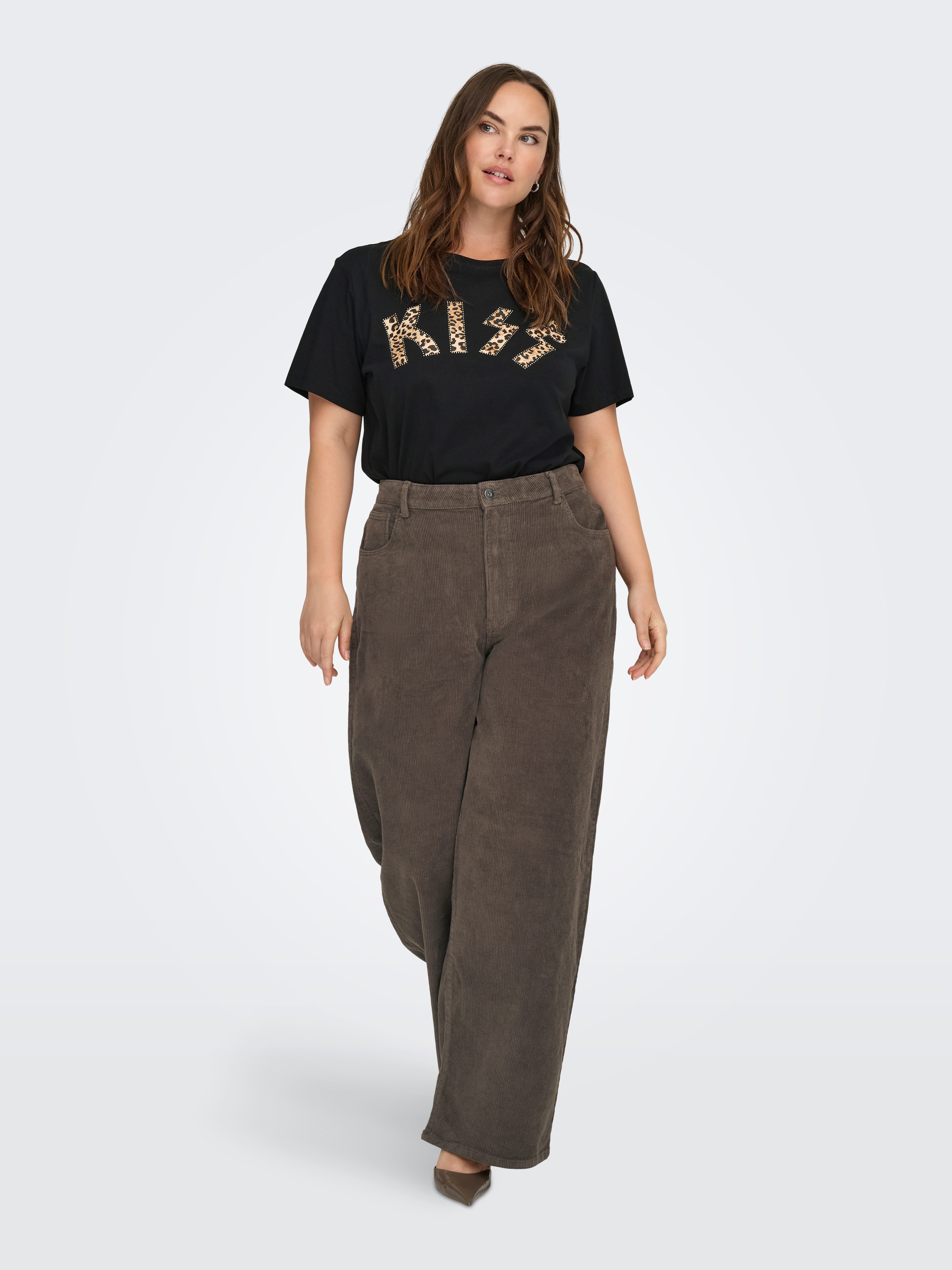 ONLY CARMAKOMA Cordhose CARHOPE GLOBAL EX HW WIDE CORD PNT NOOS Baumwollmischung, High Waist