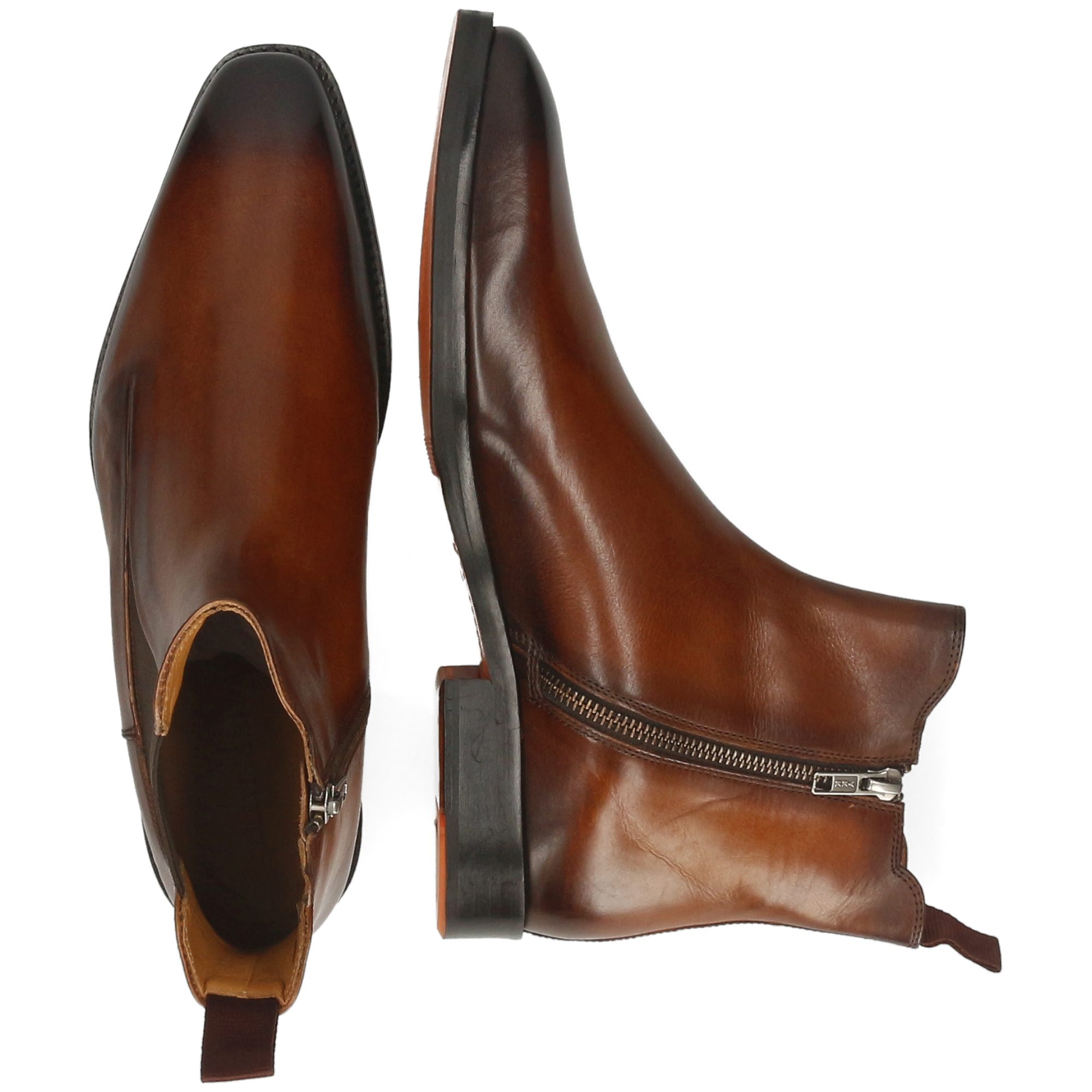Melvin & Hamilton Lawrence 7 Leder-Stiefeletten für Herren Stiefelette Flache Absätze, Echtes Leder, Vegetabile Gerbung