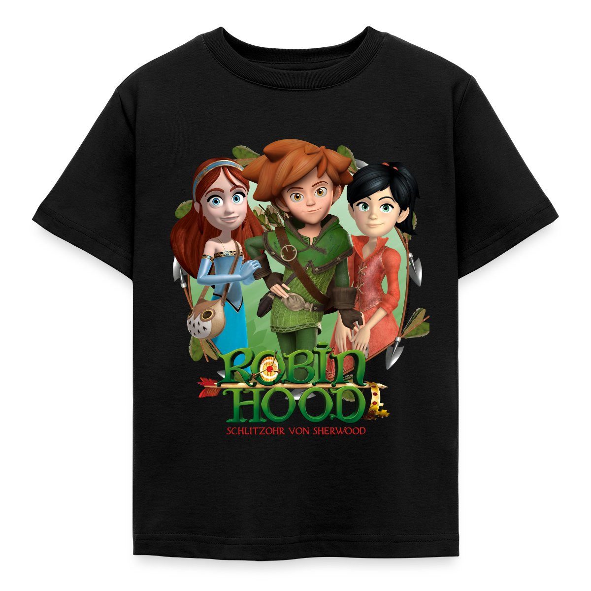 Spreadshirt T-Shirt Robin Hood Gruppenbild Mit Marian Und Scarlett Kinder T-Shirt (1-tlg) Fällt klein aus. Wir empfehlen, eine Größe größer zu bestellen.