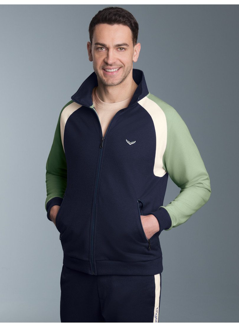 Trainingsjacke TRIGEMA Sweatjacke mit Stehkragen