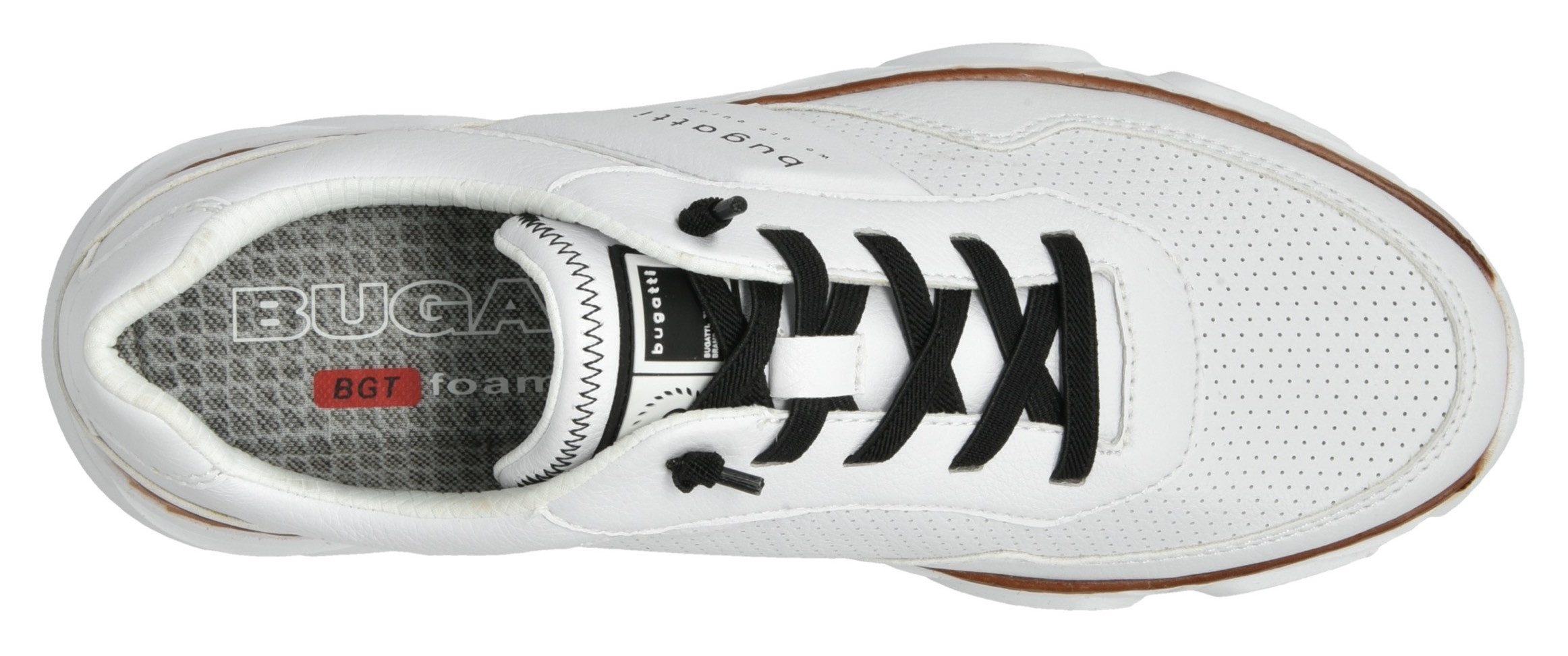 bugatti Slip-On Sneaker, Freizeitschuh, Halbschuh, Slipper mit Kontrast-Rahmenbesatz