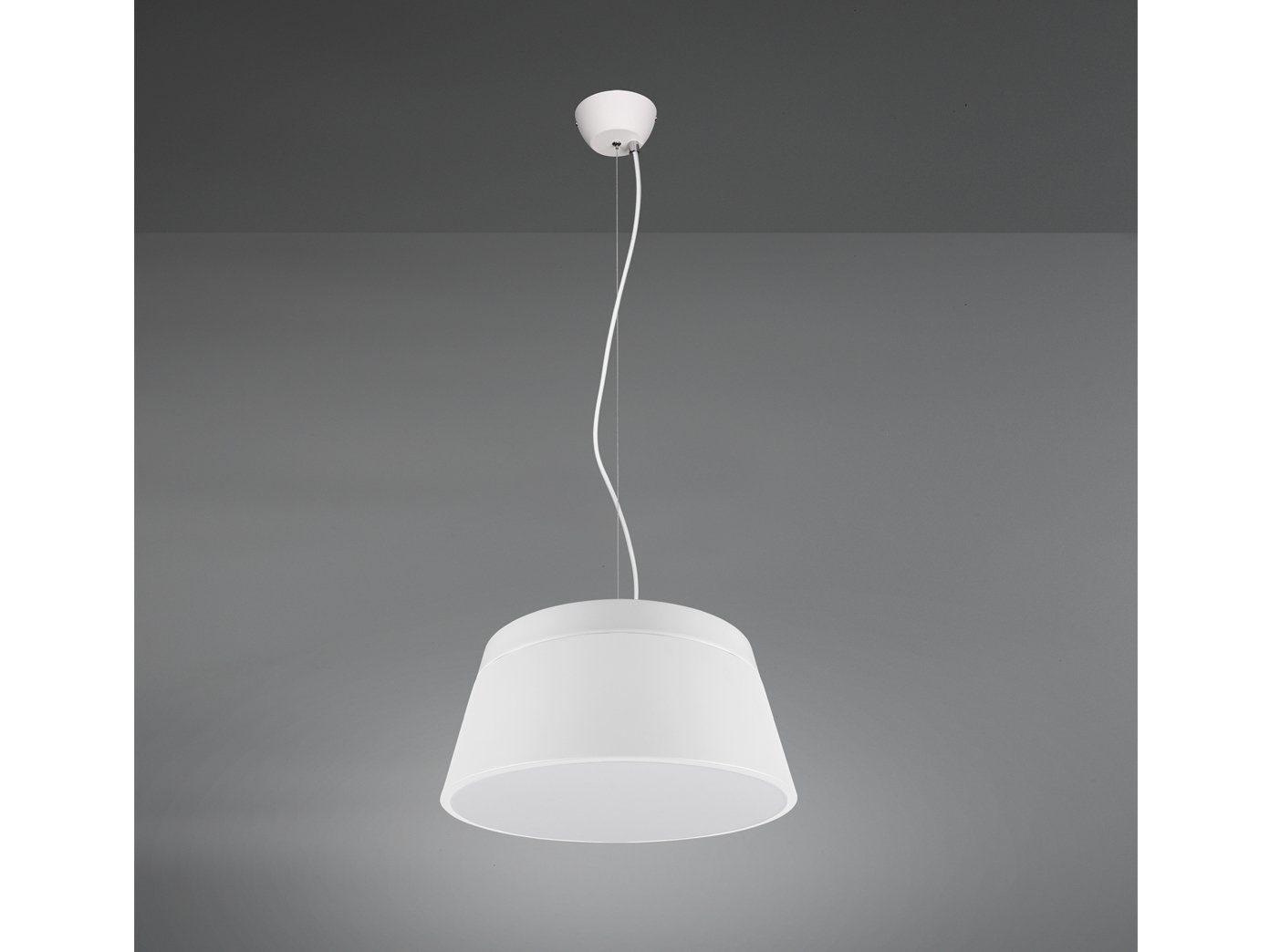 Weiß Lampe hängend Ø45 meineWunschleuchte für LED über-n Warmweiß, Metall Esstisch Pendelleuchte, wechselbar, groß-e LED Lampen-schirm