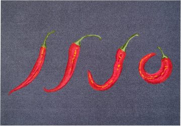 Fußmatte Hot Chili, Grund, rechteckig, Höhe: 8 mm, Schmutzfangmatte, Motiv Chilis, waschbar, den
