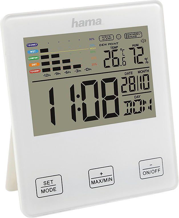 Hama Thermo-/Hygrometer "TH-10", mit Schimmelalarm Thermometer Wetterstation