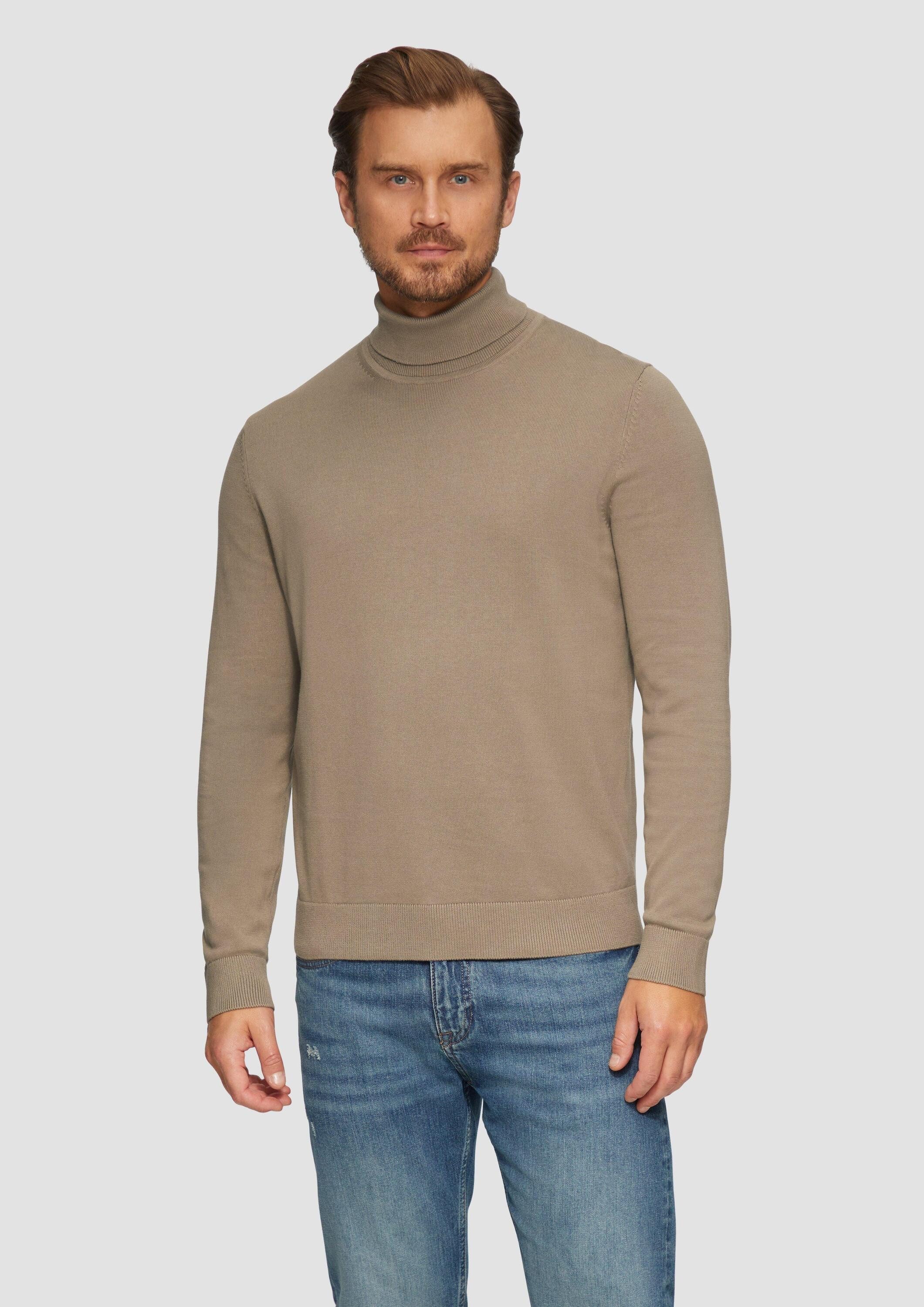 s.Oliver Longpullover Strickpullover Rollkragenpullover aus Baumwolle günstig online kaufen