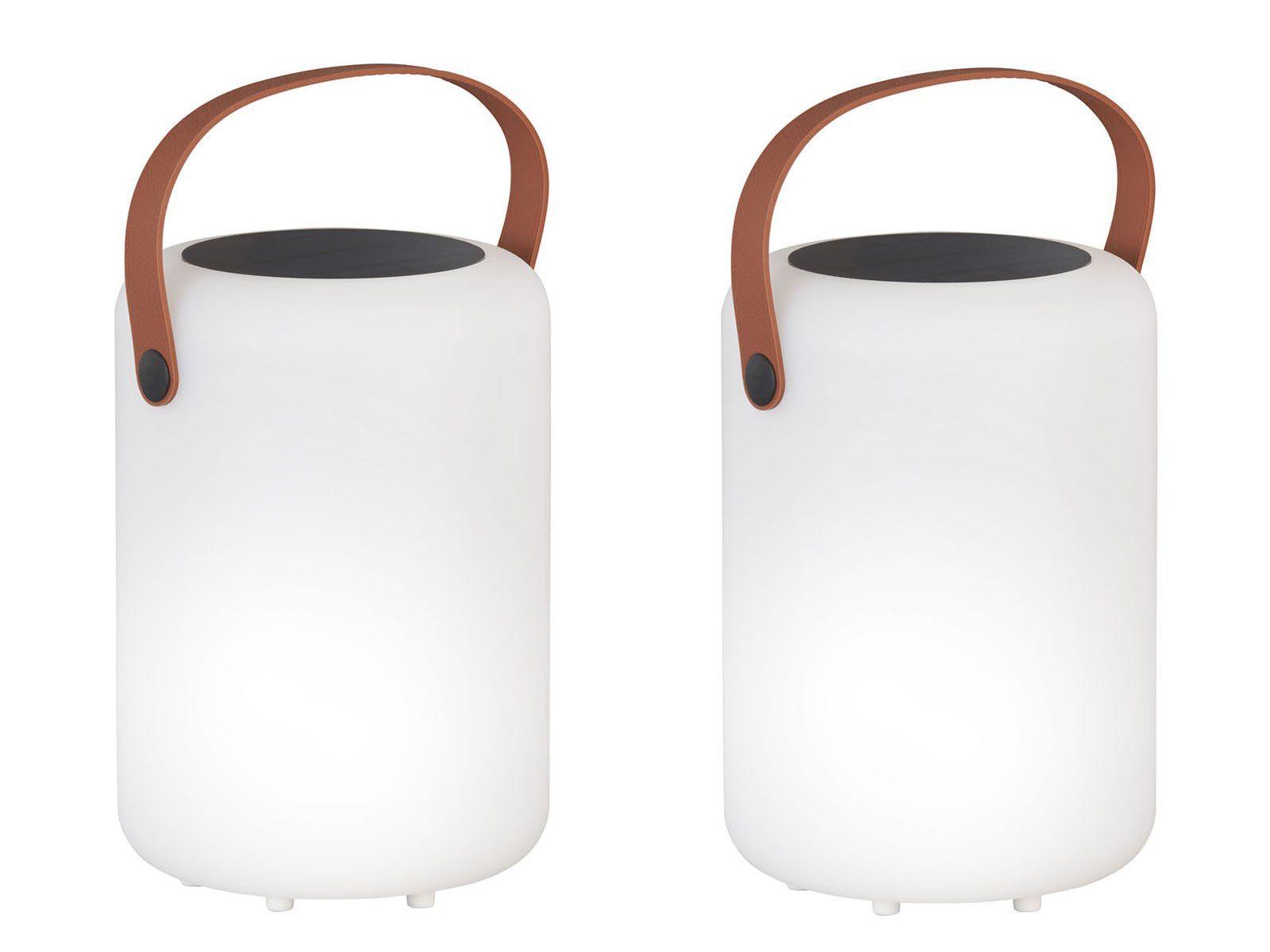 easy! BY FHL LED Außen-Tischleuchte, USB-Ladefunktion, LED fest integriert, Warmweiß, RGB Farbwechsler, 2er SET Solarlampen Outdoor & Innen ohne Strom-Kabel, USB Solarlichter