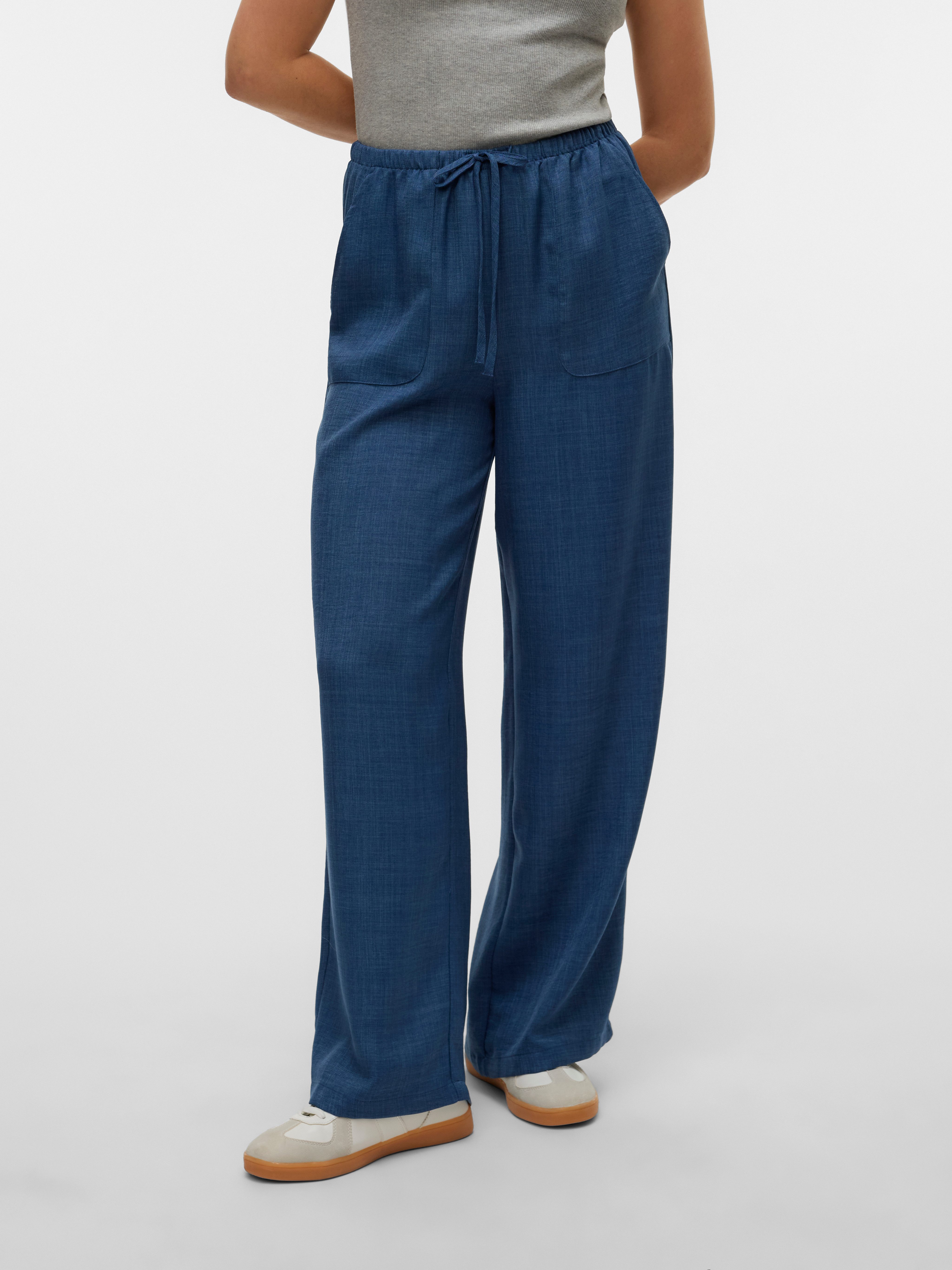 Vero Moda Schlupfhose VMMELANEY HW LOOSE PANT WVN GA NOOS Kunstfaser, loose günstig online kaufen