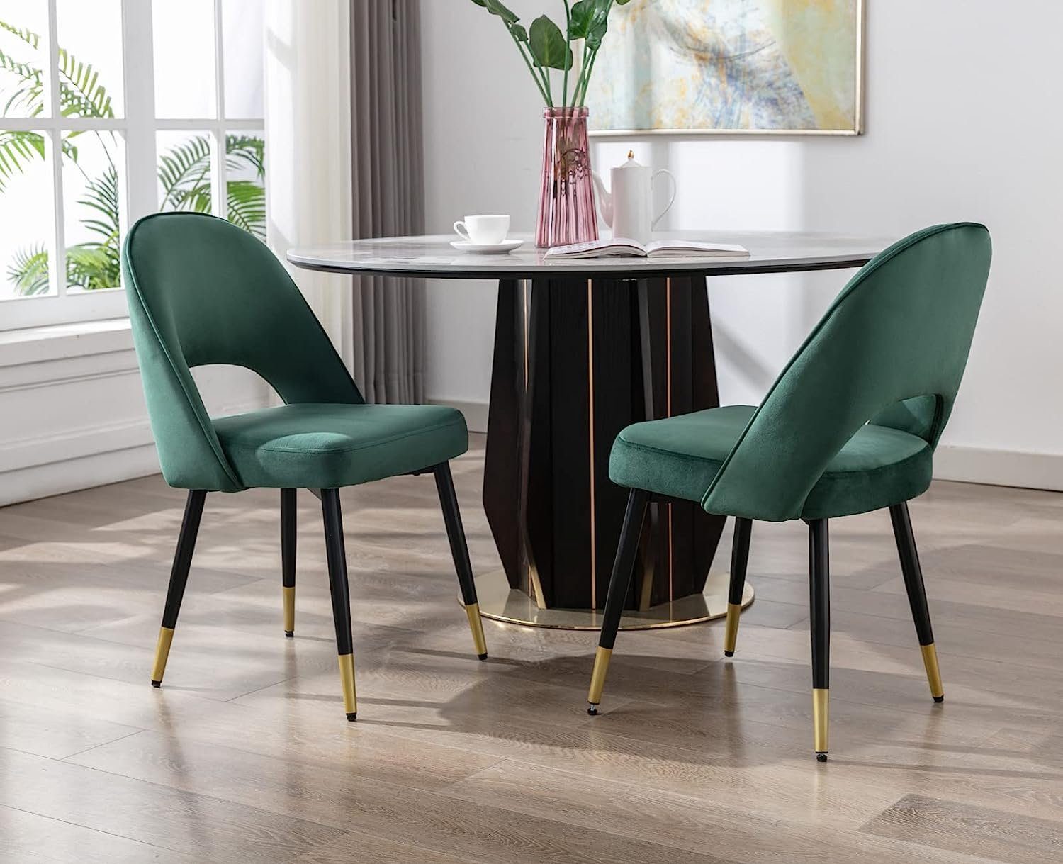 WAHSON OFFICE CHAIRS Esszimmerstuhl Samt 2er Set Seitenstühle Küchenstühle günstig online kaufen