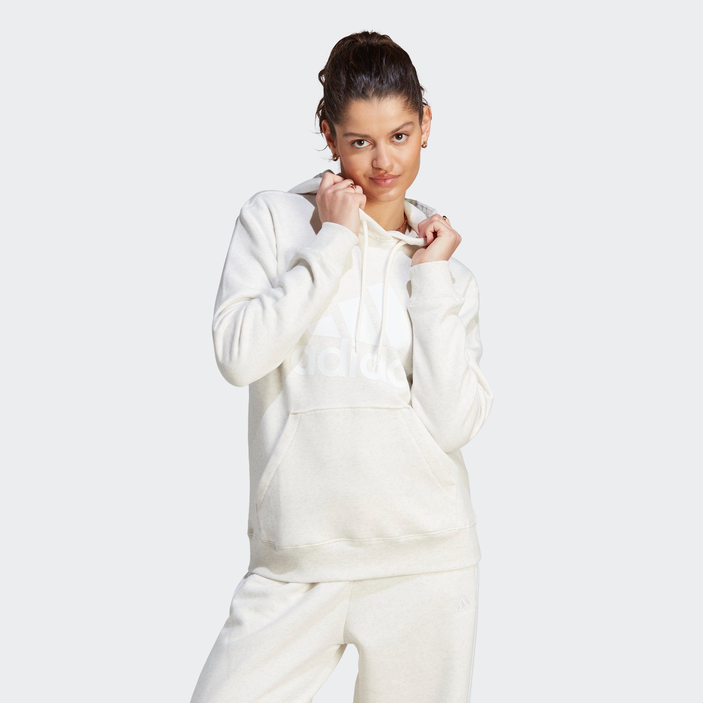 adidas Sportswear Kapuzensweatshirt ESSENTIALS BIG Off / White REGULAR Mel White LOGO HOODIE